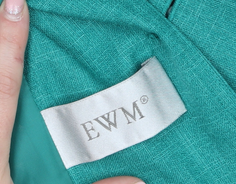EWM Women's Green Size 12 Short Sleeve Two-Button Blazer - Image 5