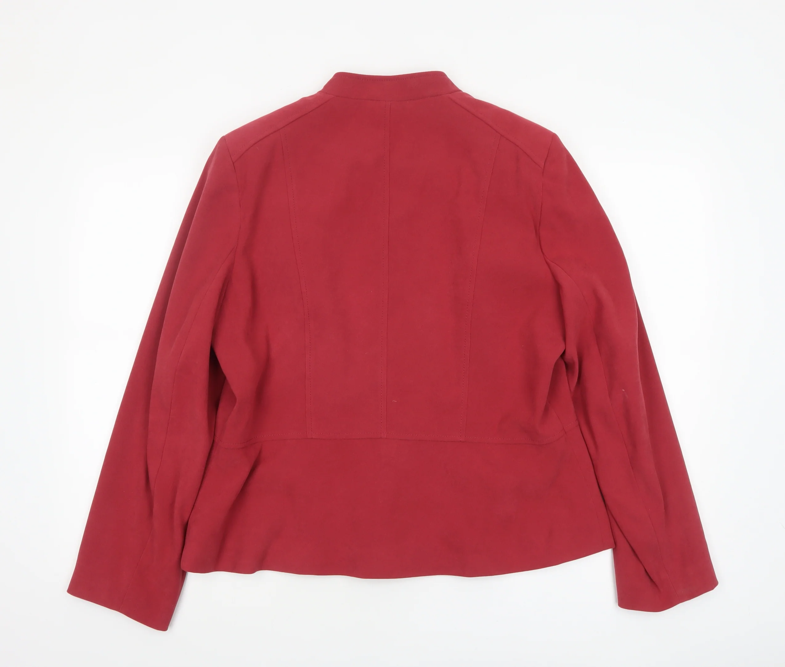 EWM Women's Red Size 16 Classic Mid-Length Zip Jacket - Image 3
