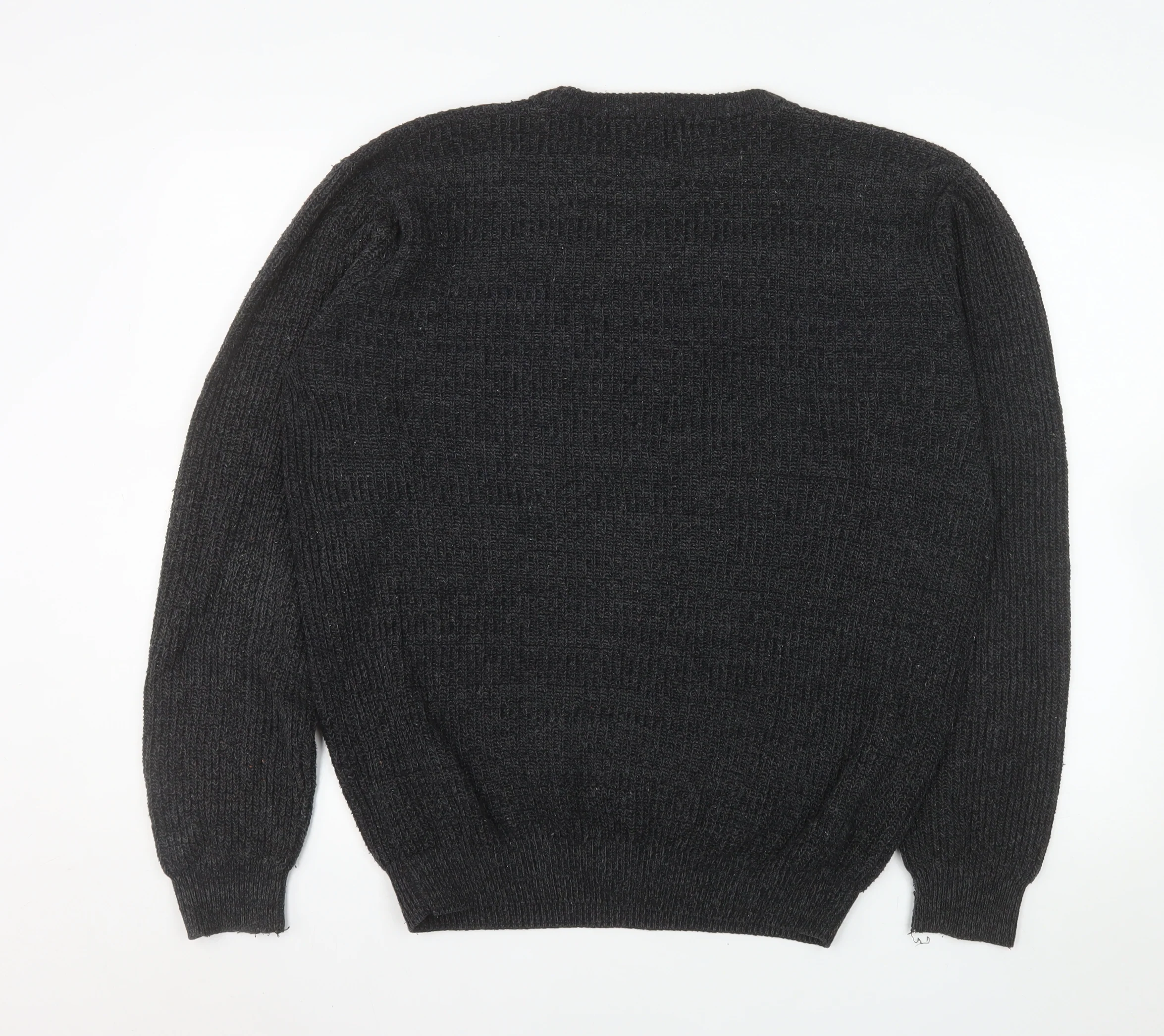 Exact Men’s Black Cotton Crew Neck Knit Jumper Size L - Image 3