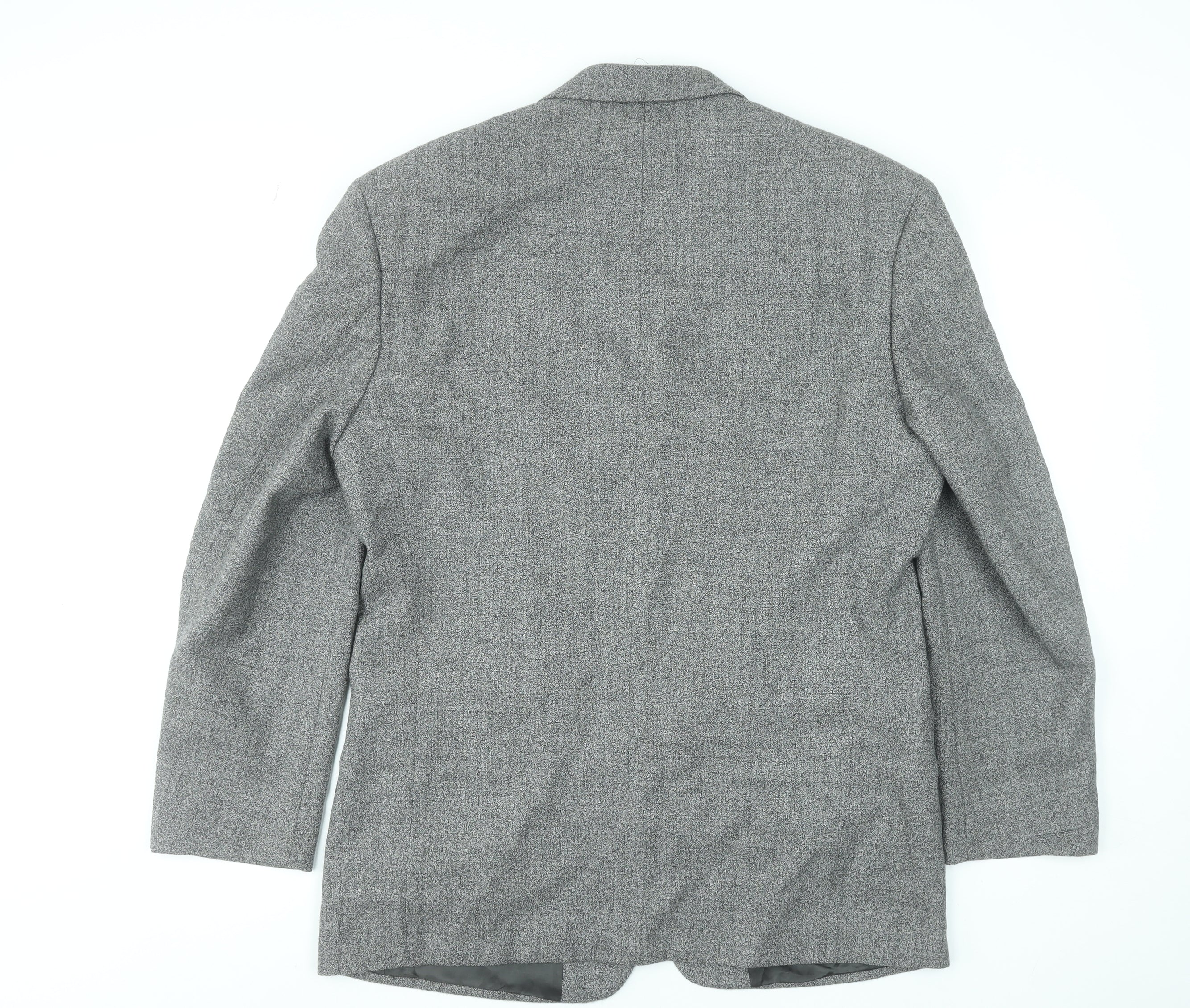 Executex Men's Grey Wool Herringbone 42R Classic Blazer Jacket - Image 3