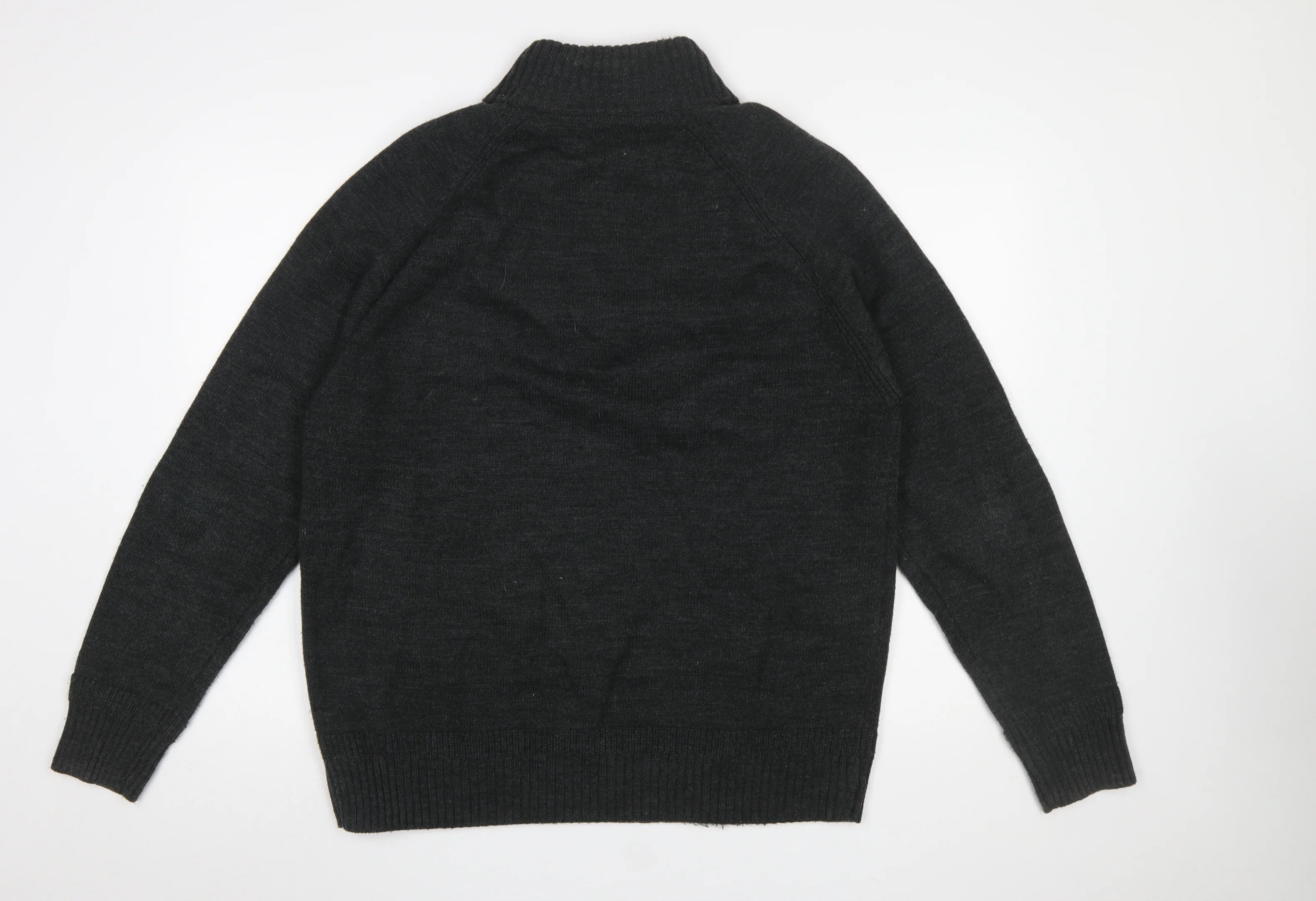 F&F Men's Black XL Henley High Neck Faux Fur Lined Jumper - Image 3