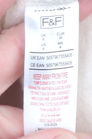 F&F Women Ivory Mid-Length Double Breasted Coat Size 8 - Image 4