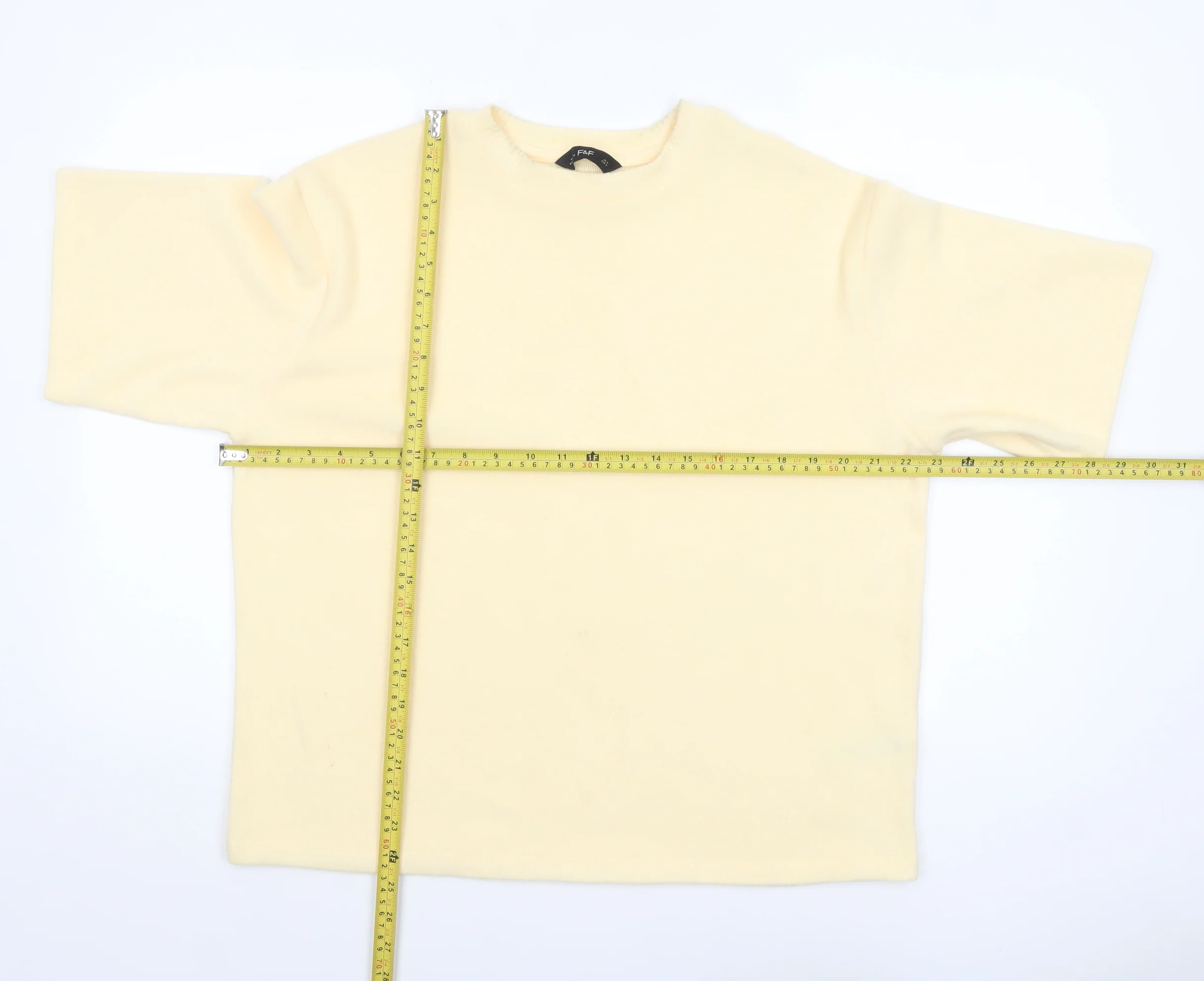 F&F Women’s Beige Short Sleeve Crew Neck Pullover Jumper Size M - Image 2