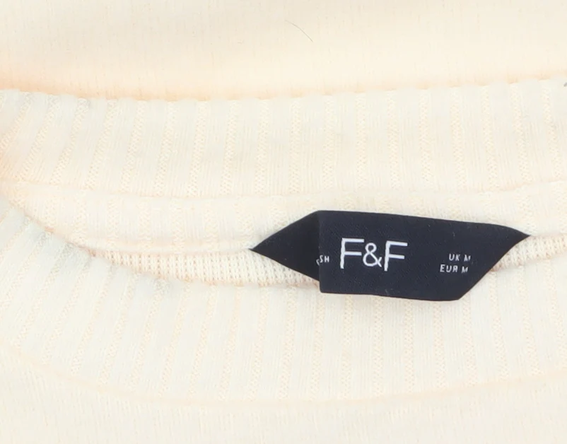 F&F Women’s Beige Short Sleeve Crew Neck Pullover Jumper Size M - Image 5