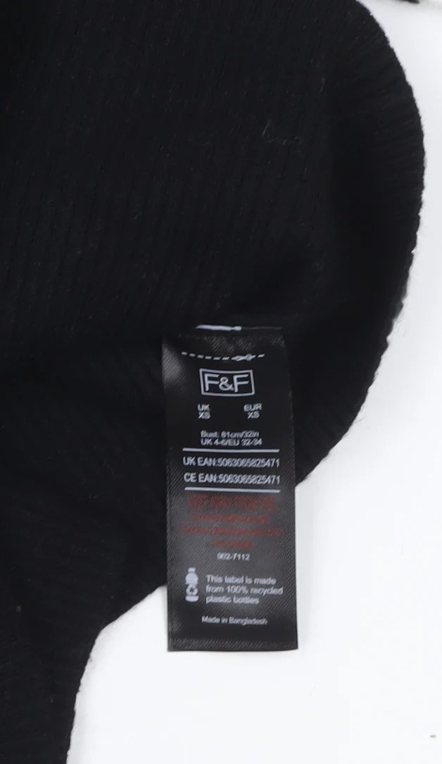 F&F Women’s Black & White Striped Roll Neck Jumper XS - Image 5