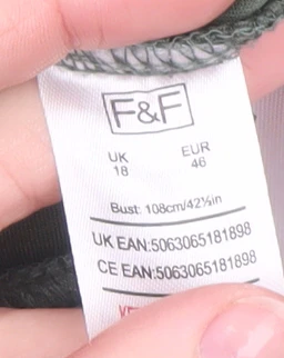 F&F Women’s Green Pullover Sweatshirt UK 18 Nylon Viscose Blend - Image 4