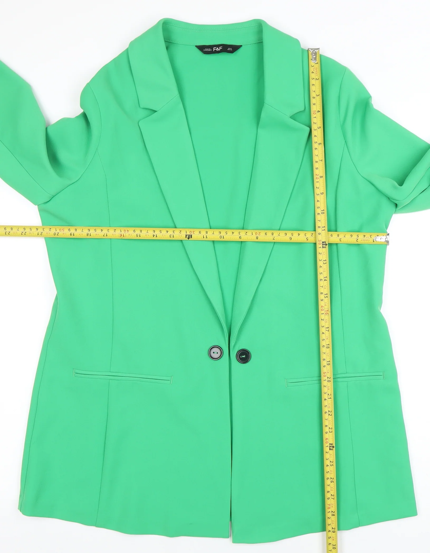 F&F Women’s Green Size 16 Classic Longline Two-Button Blazer - Image 2