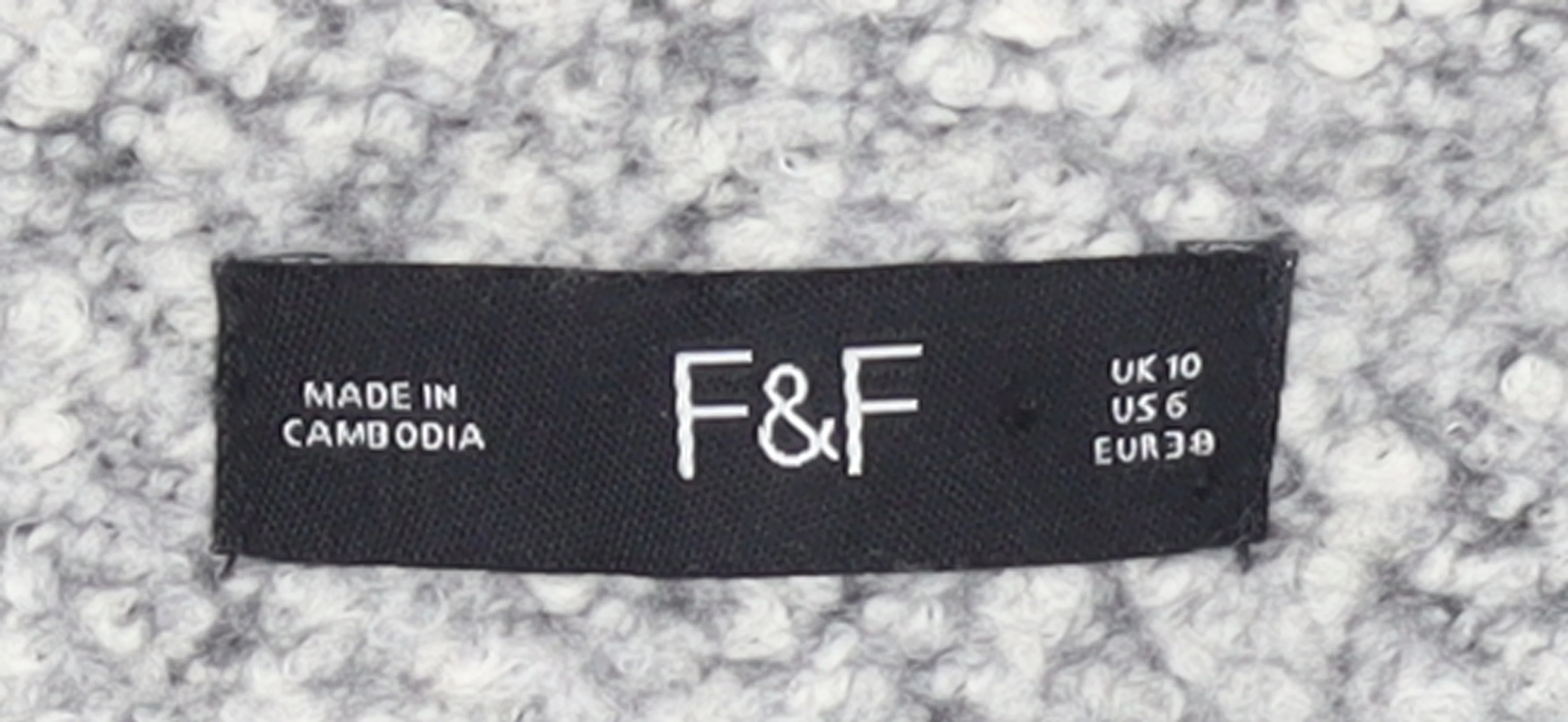 F&F Women’s Grey Longline Open Knit Cardigan UK 10 - Image 4