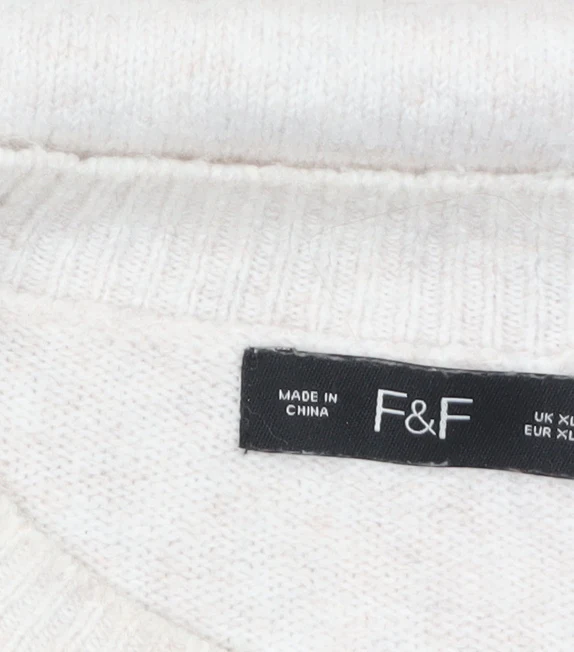 F&F Women’s Ivory Heart Knit Pullover Jumper XL - Image 5