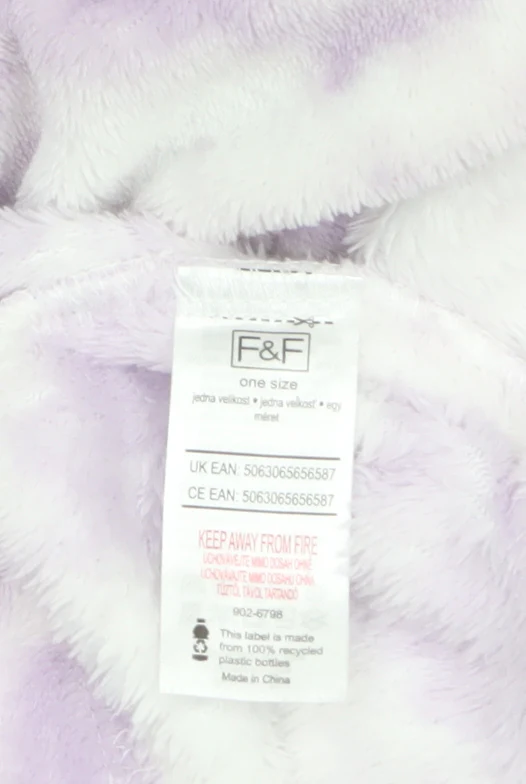 F&F Women’s Purple Tie Dye Hooded Fleece Robe One Size - Image 5