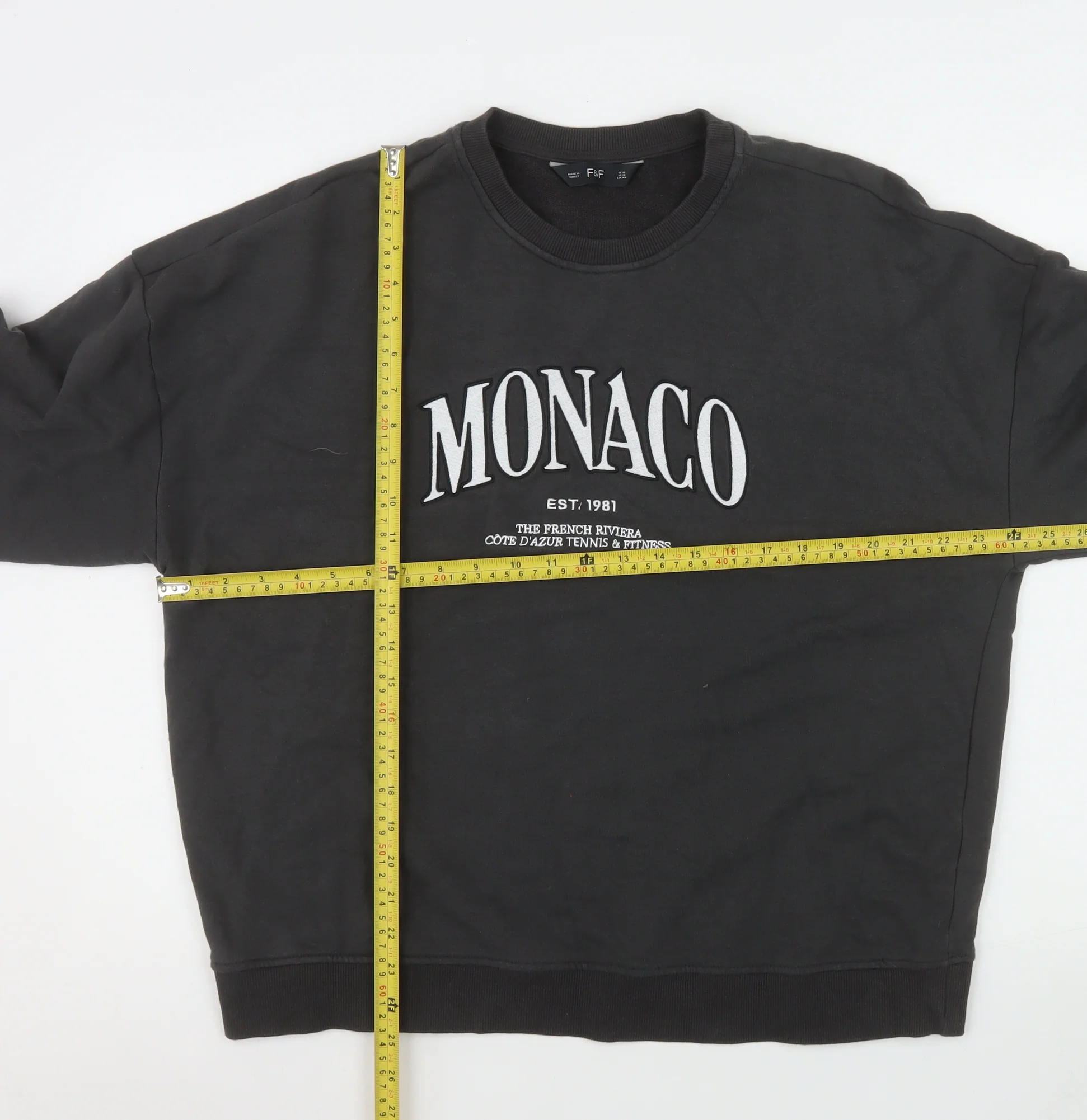 F&F Women's Black Monaco Graphic Pullover Sweatshirt Size 16 - Image 2