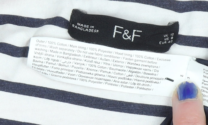 F&F Womens Pink Hooded Cotton Parka Jacket UK 12 - Image 4