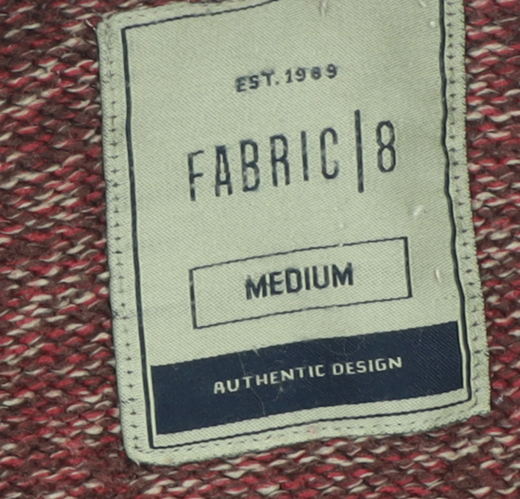 Fabric 8 Mens Red Knit Crew Neck Pullover Jumper Medium - Image 4