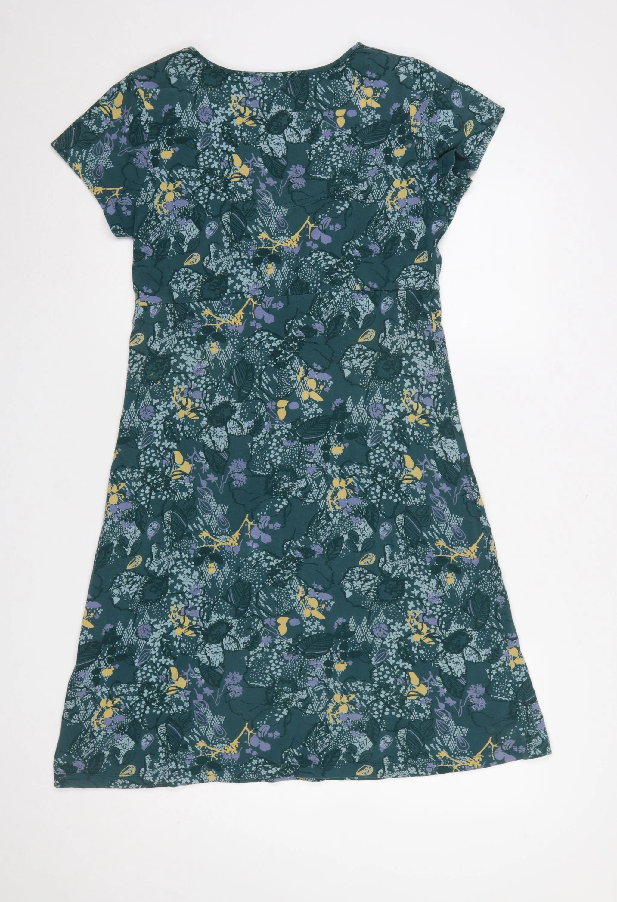 Faithful by Lime Womens Green Floral A-Line Short Sleeve Dress Size 12 - Image 3