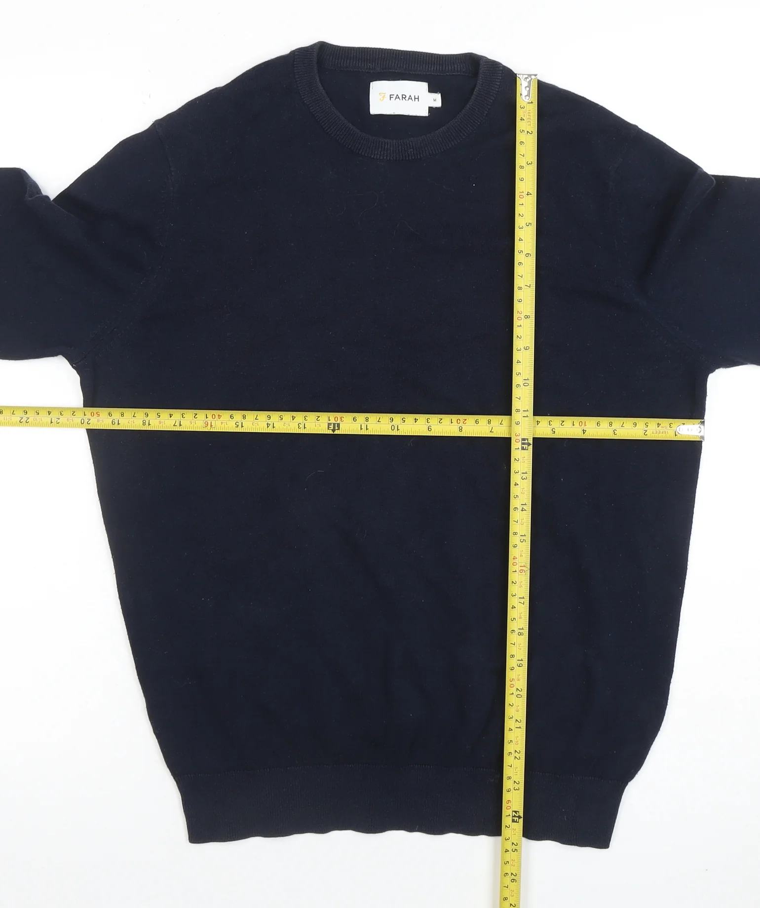 Farah Men's Blue Cotton Crew Neck Pullover Jumper M - Image 2