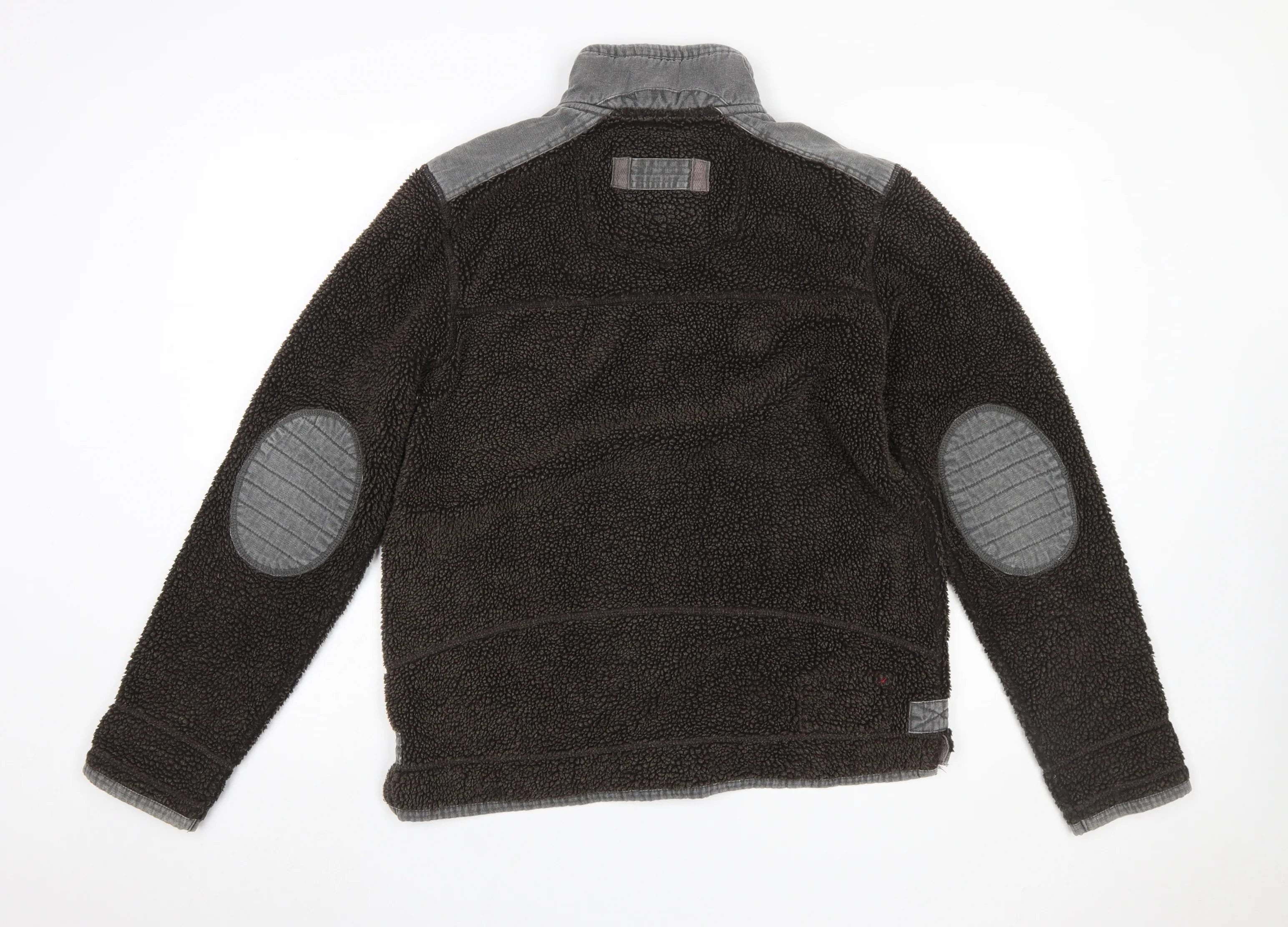 Fat Face Men’s Brown Fleece 1/4 Zip Pullover Sweatshirt Size S - Image 3