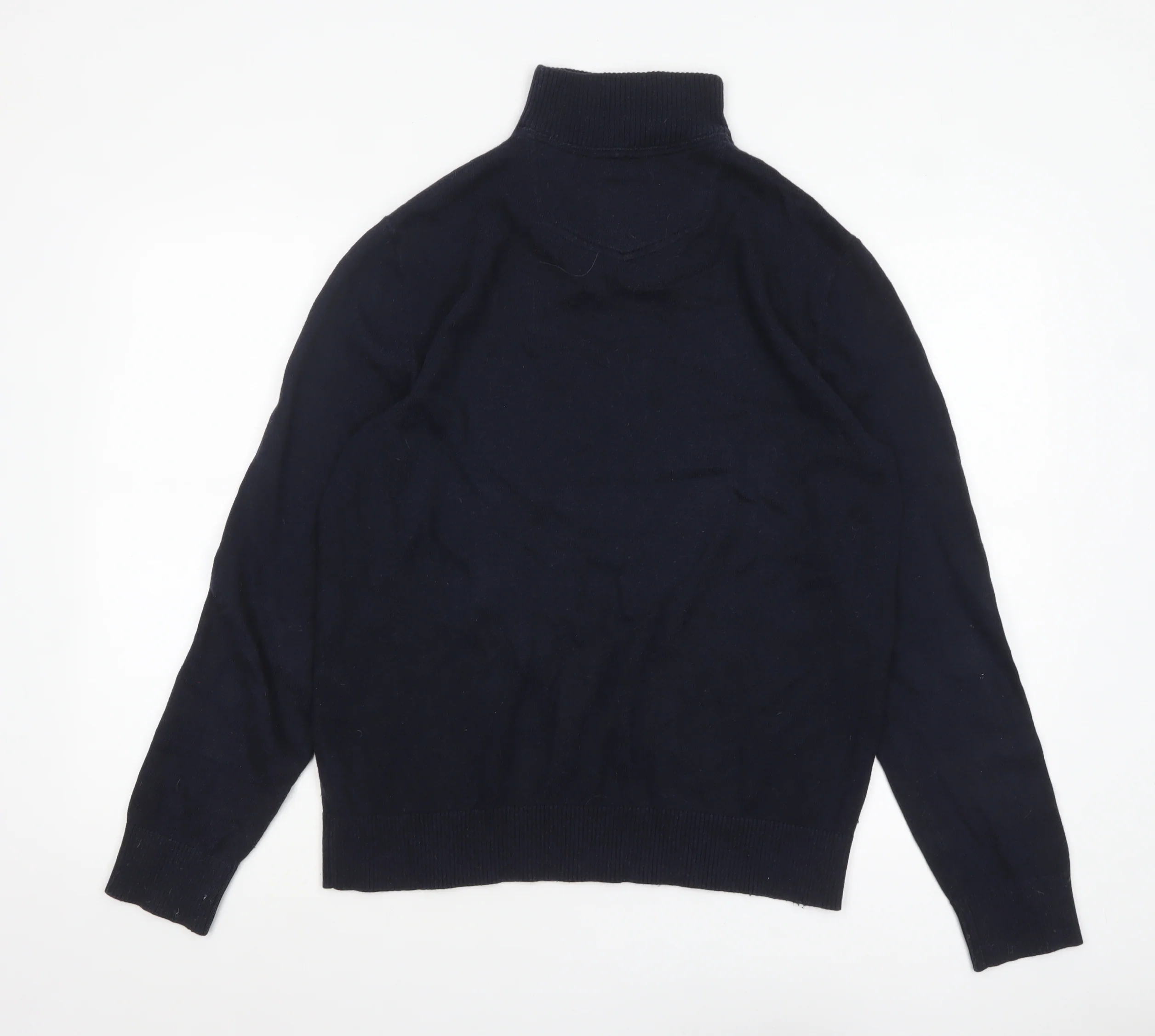 Fat Face Men's Blue 1/4 Zip High Neck Cotton Wool Jumper Size M - Image 3