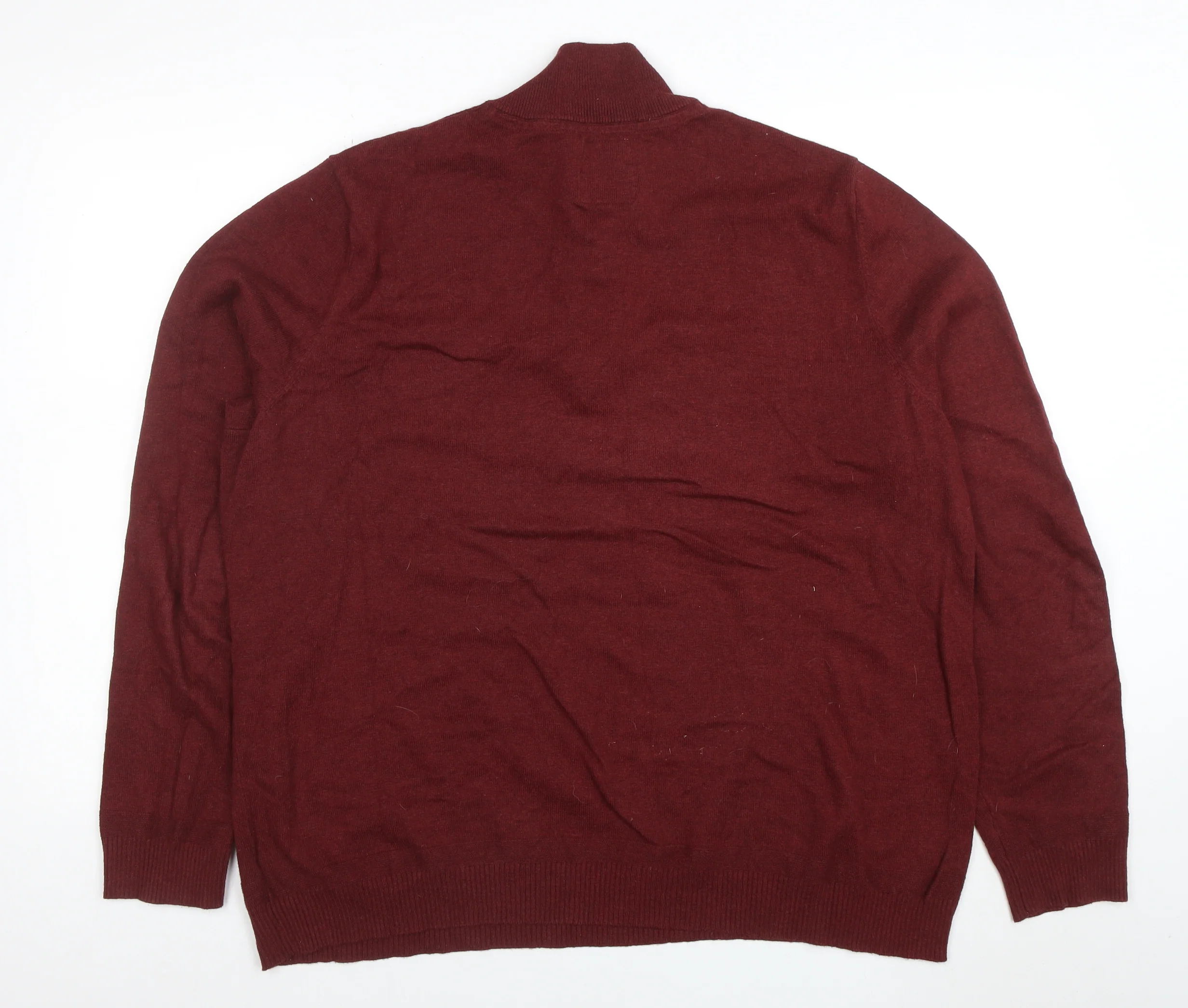 Fat Face Mens Red 2XL 1/2 Zip High Neck Cotton Wool Jumper - Image 3