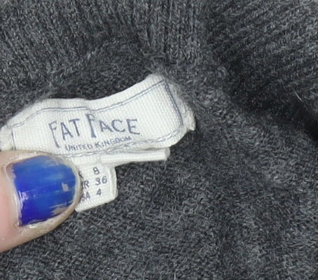 Fat Face Women Grey Roll Neck Long Sleeve Tunic Jumper Size 8 - Image 4