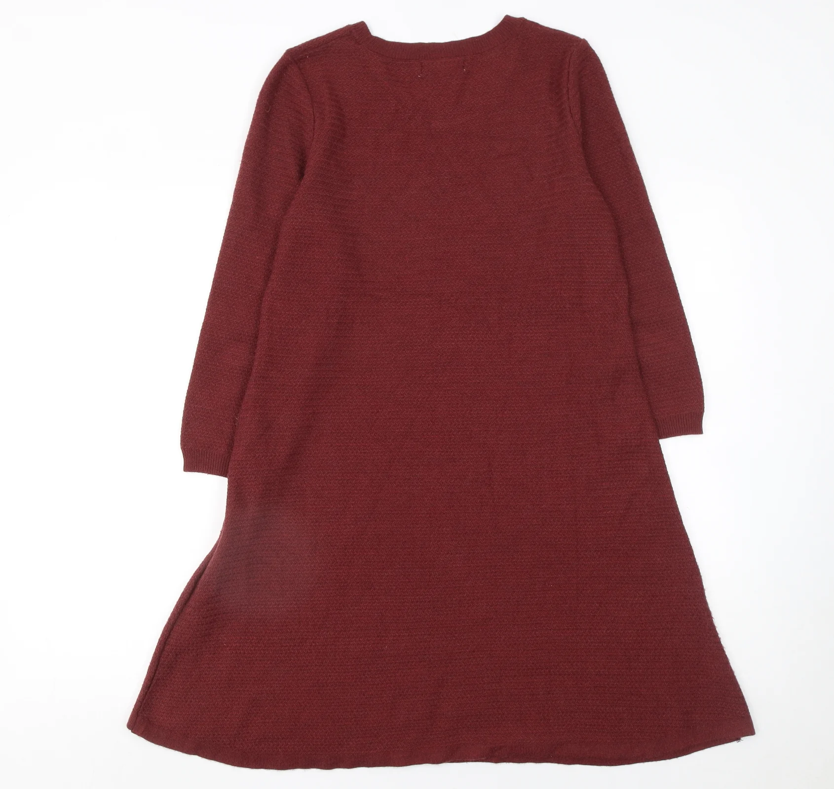 Fat Face Women Red Knit Shift Dress Size 12 3/4 Sleeve - Image 3