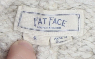 Fat Face Women’s Beige Cable Knit Cape Jumper S High Neck Acrylic Blend - Image 4