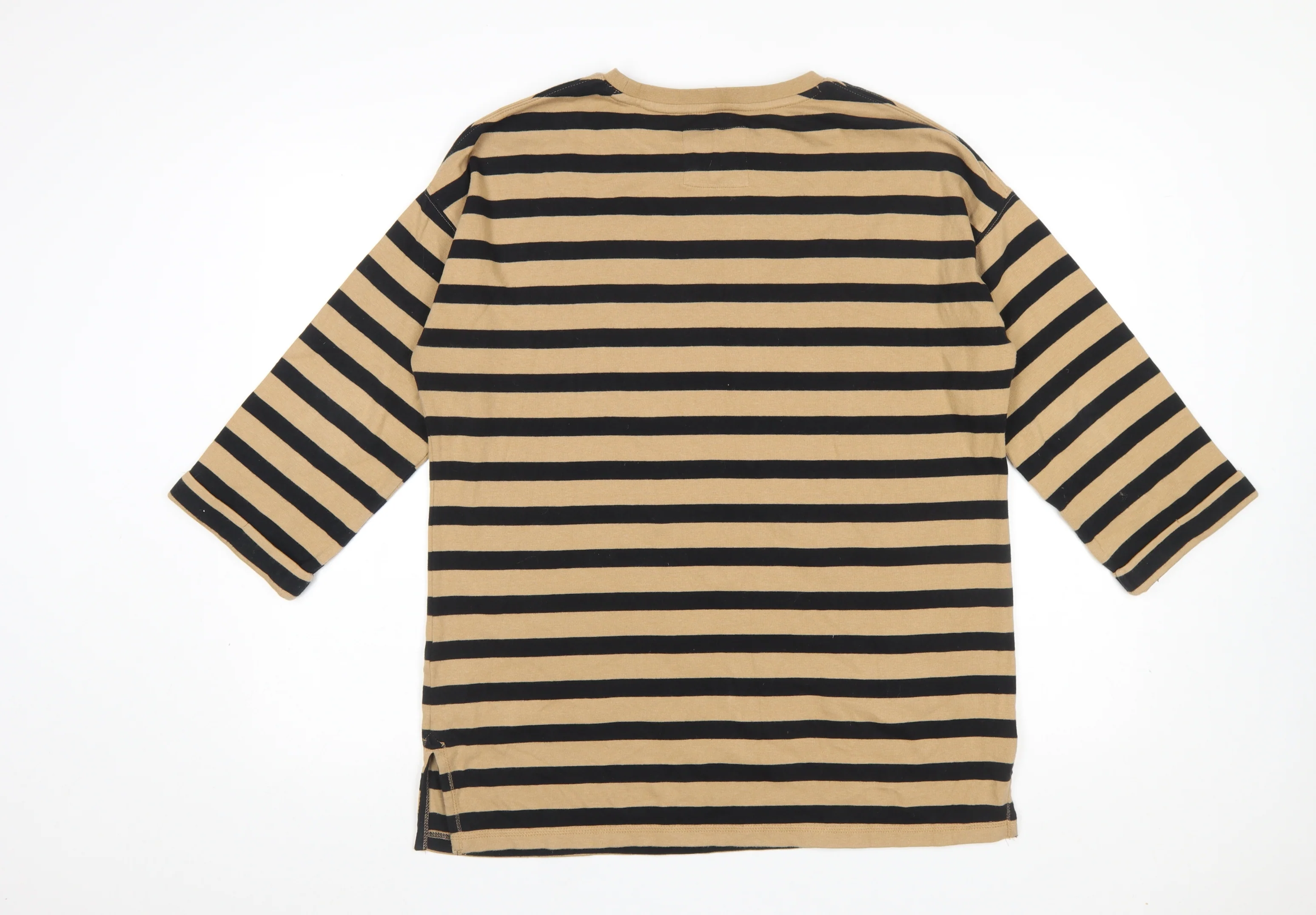 Fat Face Women’s Beige Striped 3/4 Sleeve Tunic Top UK 12 - Image 3