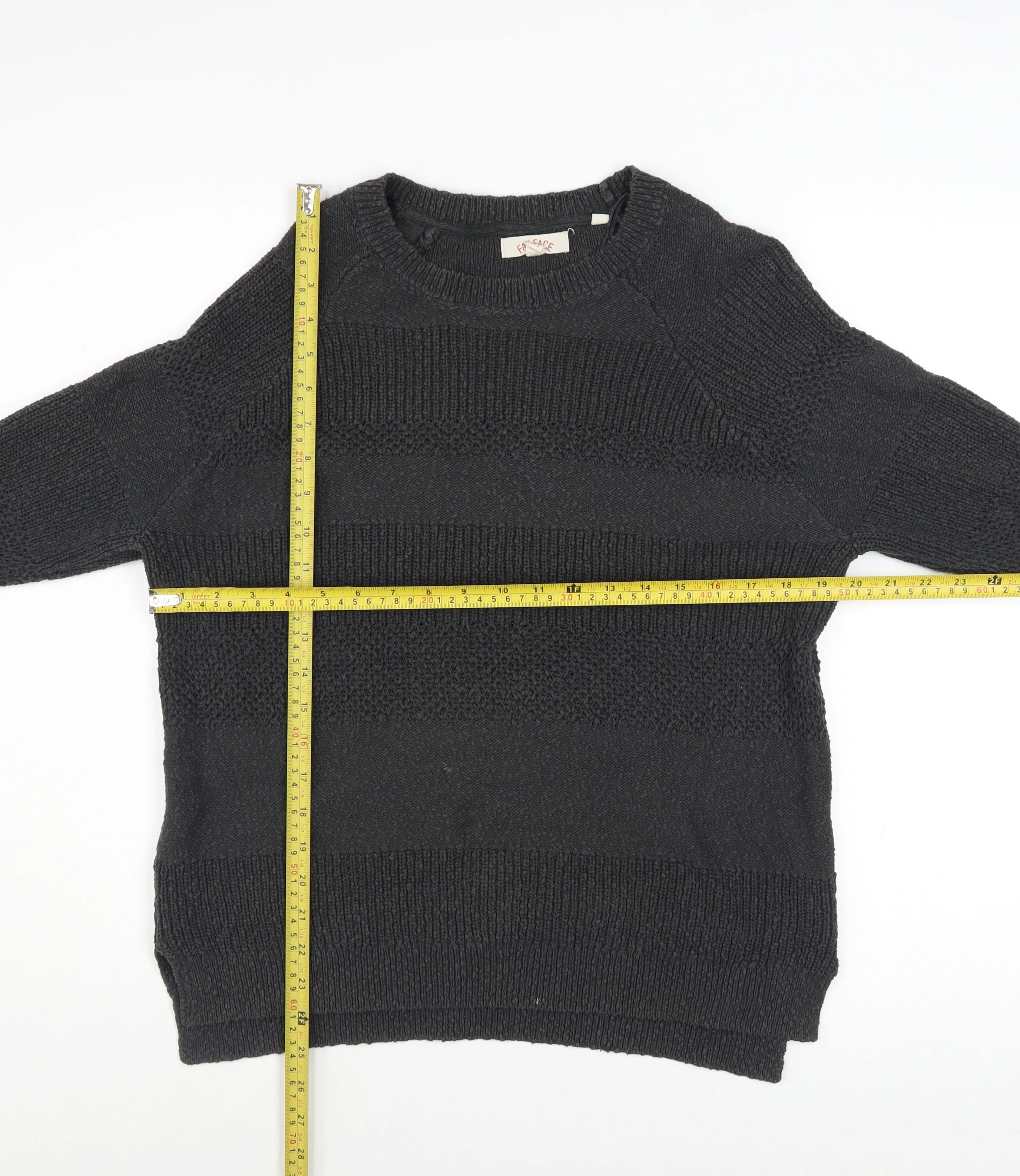 Fat Face Women’s Black Cotton Crew Neck Long Sleeve Jumper Size 12 - Image 2