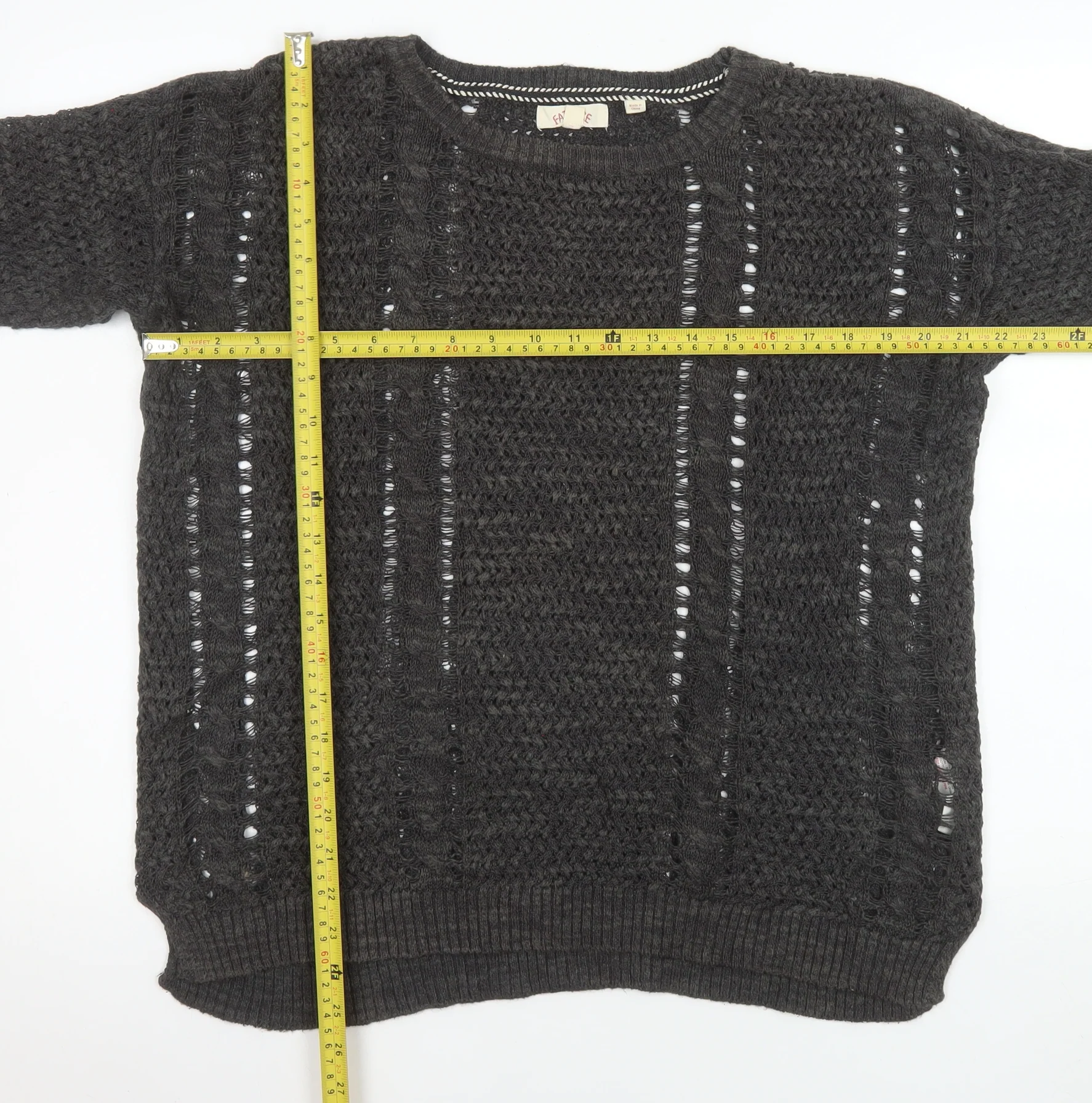 Fat Face Women’s Black Open-Knit Linen Cotton Jumper Size 12 - Image 2