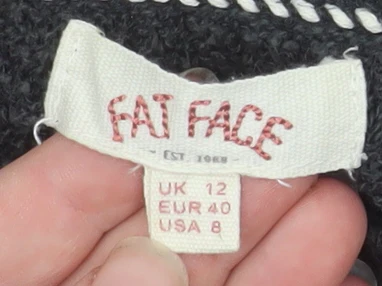 Fat Face Women’s Black Open-Knit Linen Cotton Jumper Size 12 - Image 4