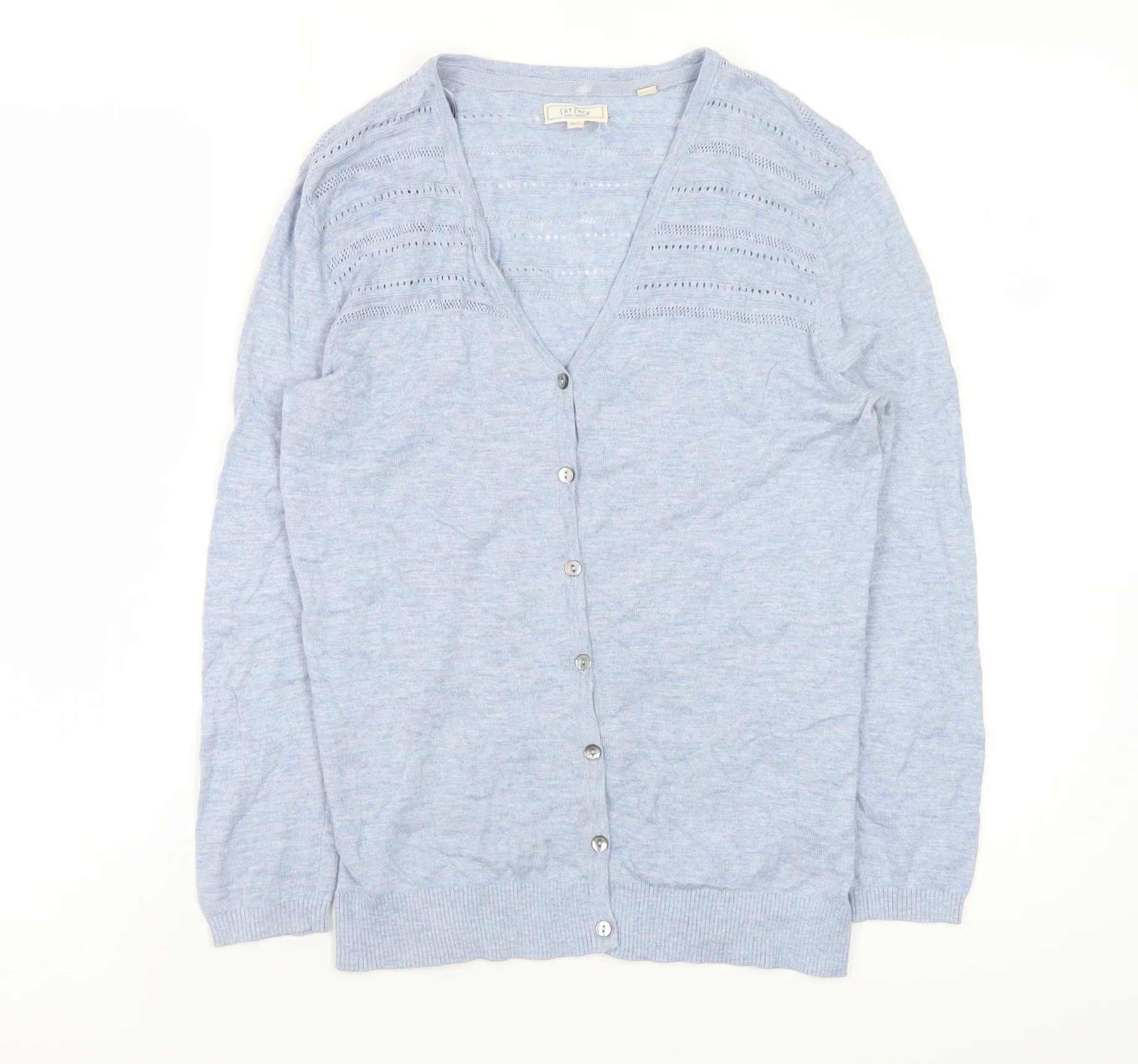 Fat Face Women’s Blue Cotton Button Cardigan Size 6