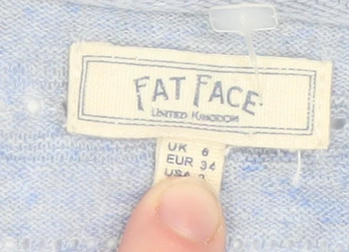 Fat Face Women’s Blue Cotton Button Cardigan Size 6 - Image 4