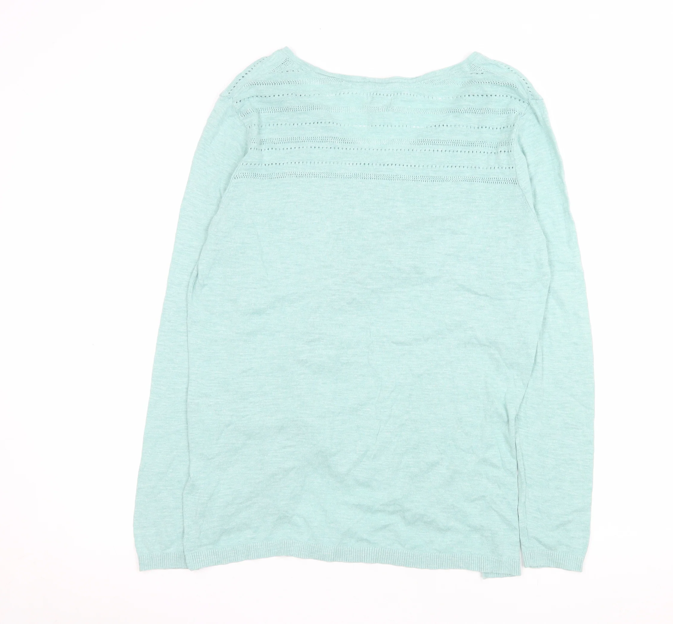 Fat Face Women’s Green Cotton Long Sleeve Jersey Blouse Size 12 - Image 3