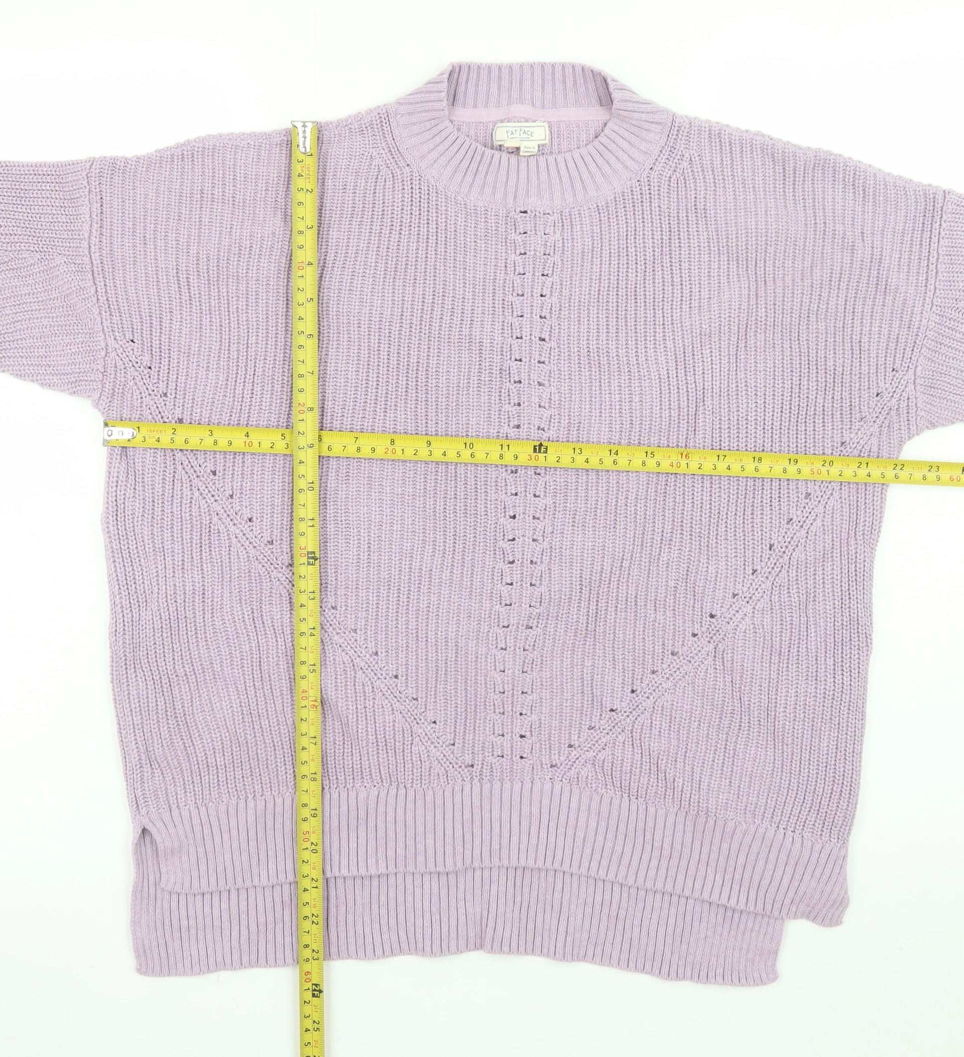 Fat Face Women’s Purple Cotton Crew Neck Long Sleeve Jumper Size 16 - Image 2