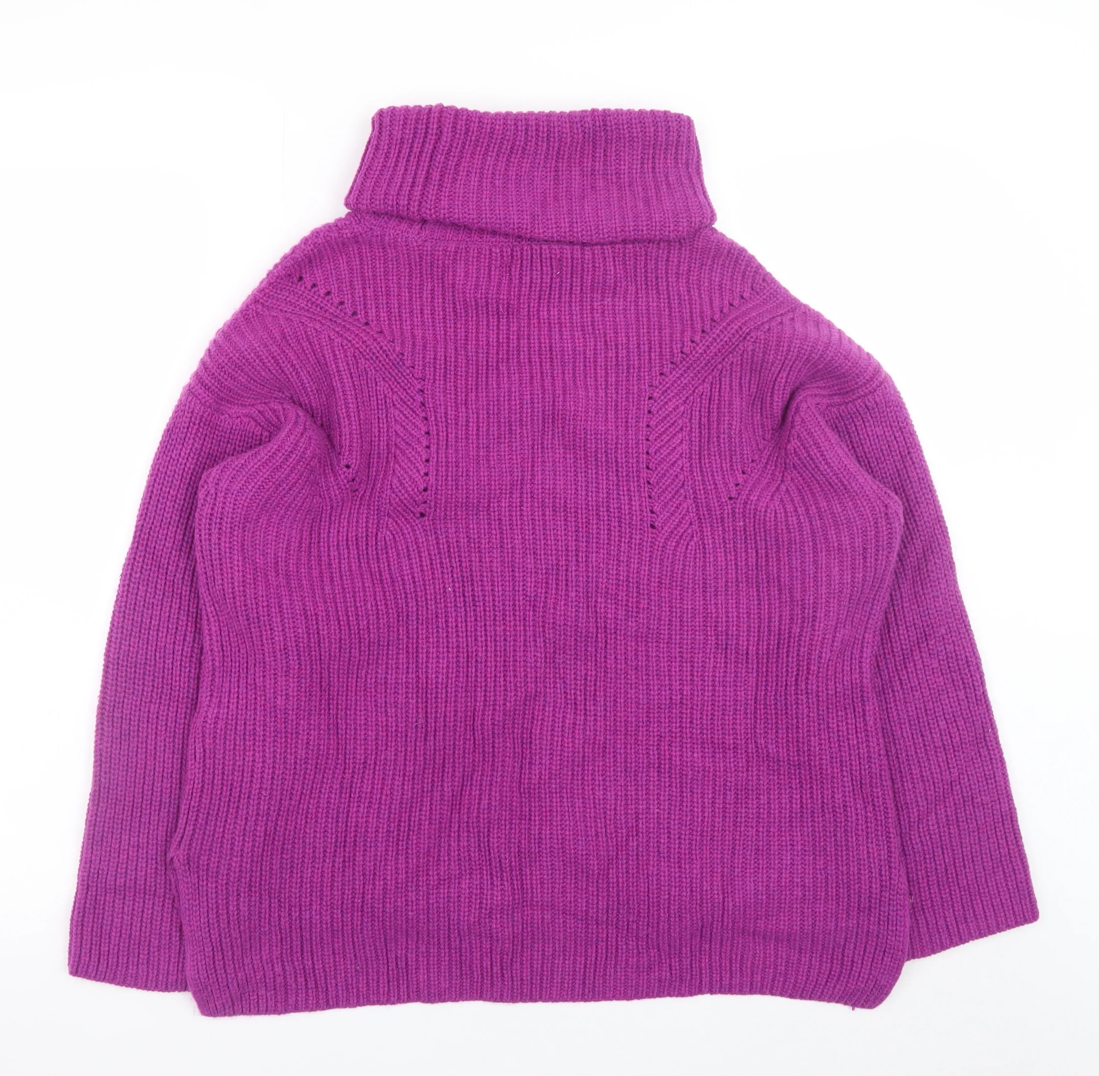 Fat Face Women’s Purple Roll Neck Wool Blend Jumper Size 12 - Image 3