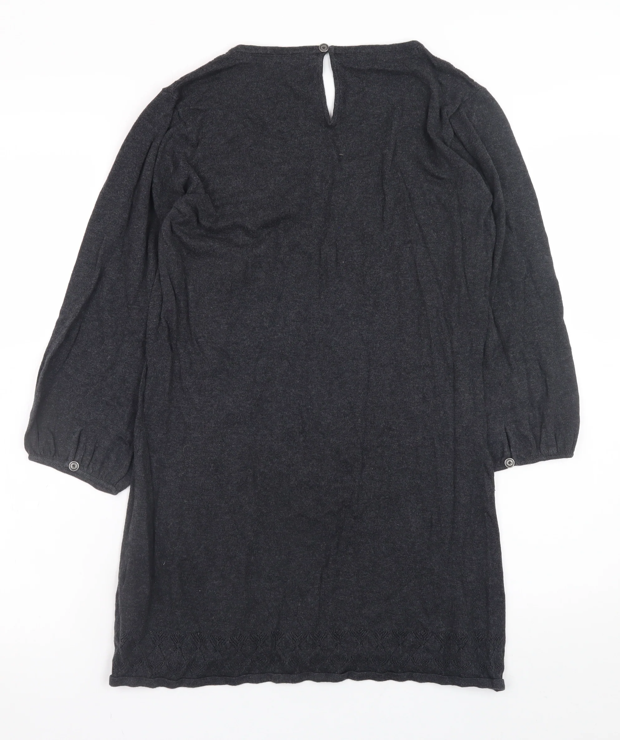 Fat Face Women's Black Cotton 3/4 Sleeve Pullover Jumper Size 10 - Image 3