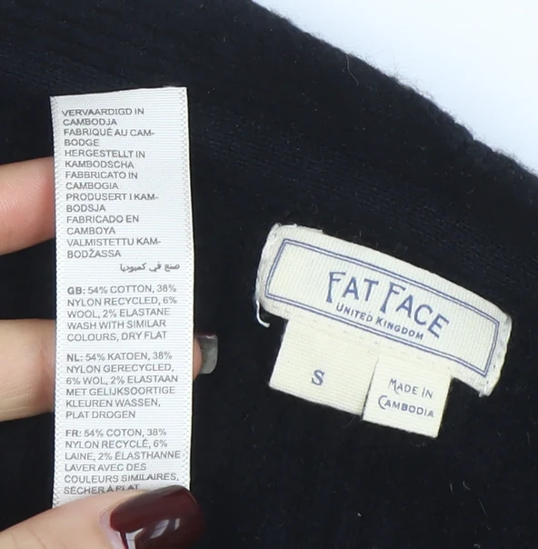 Fat Face Women's Black Sleeveless Cardigan Knit Vest Size S - Image 4