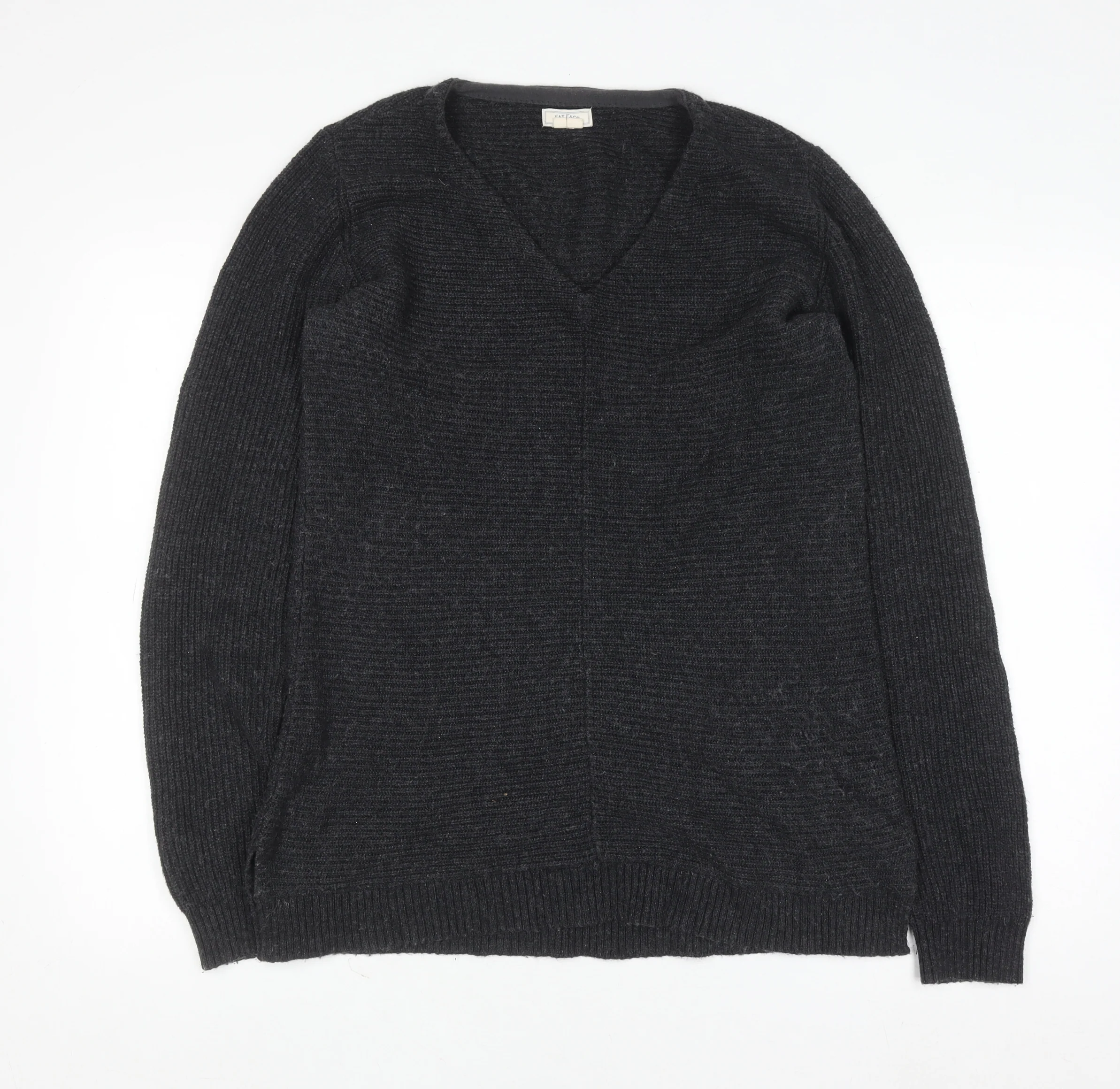 Fat Face Womens Black V-Neck Knit Jumper Size 10