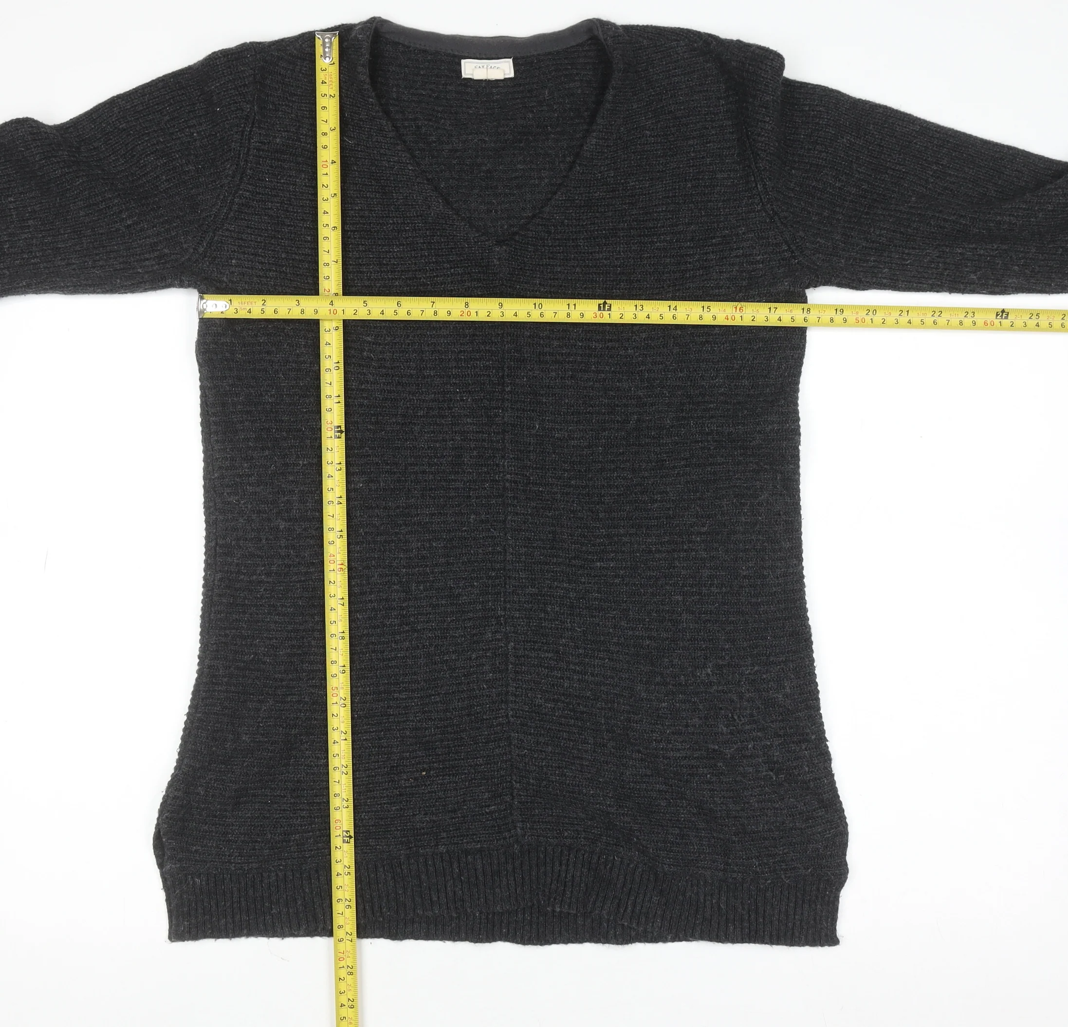 Fat Face Womens Black V-Neck Knit Jumper Size 10 - Image 2