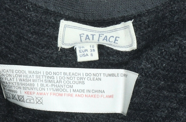 Fat Face Womens Black V-Neck Knit Jumper Size 10 - Image 4