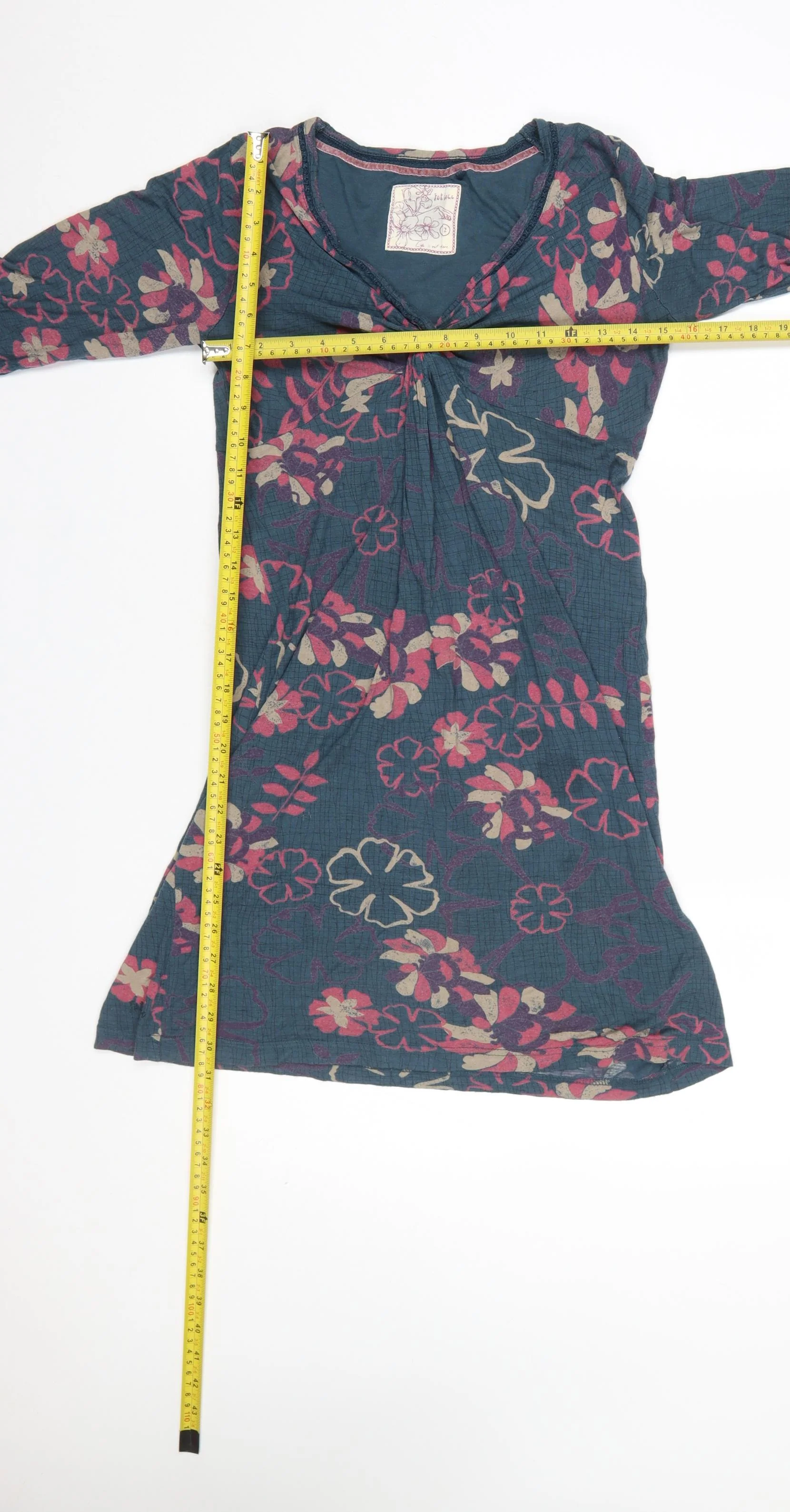 Fat Face Women's Blue Floral Knee Length Viscose A-Line Dress Size 12 - Image 2