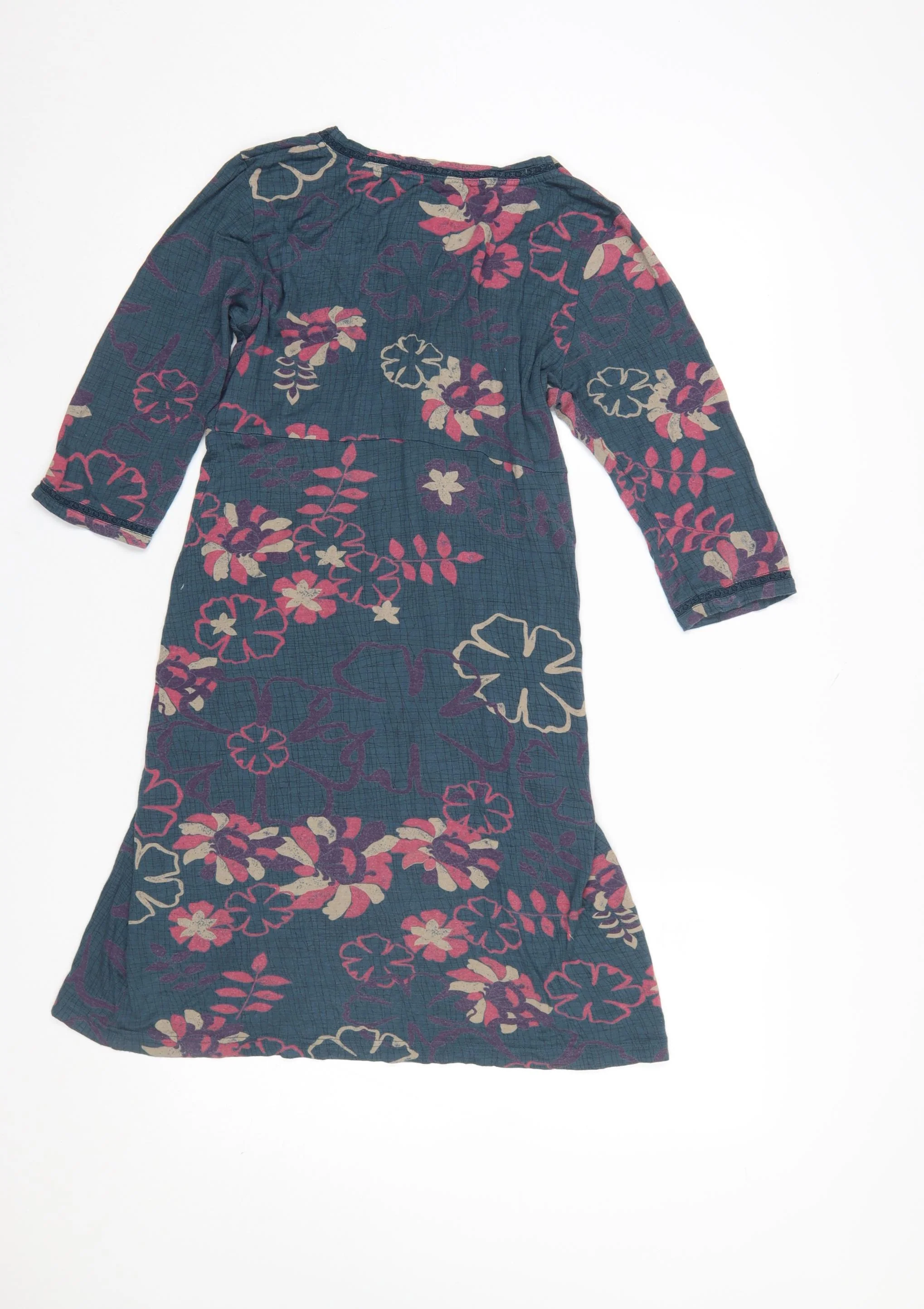 Fat Face Women's Blue Floral Knee Length Viscose A-Line Dress Size 12 - Image 3