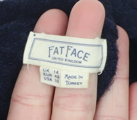 Fat Face Women's Blue Size 14 Knit Open Cardigan Jumper - Image 4