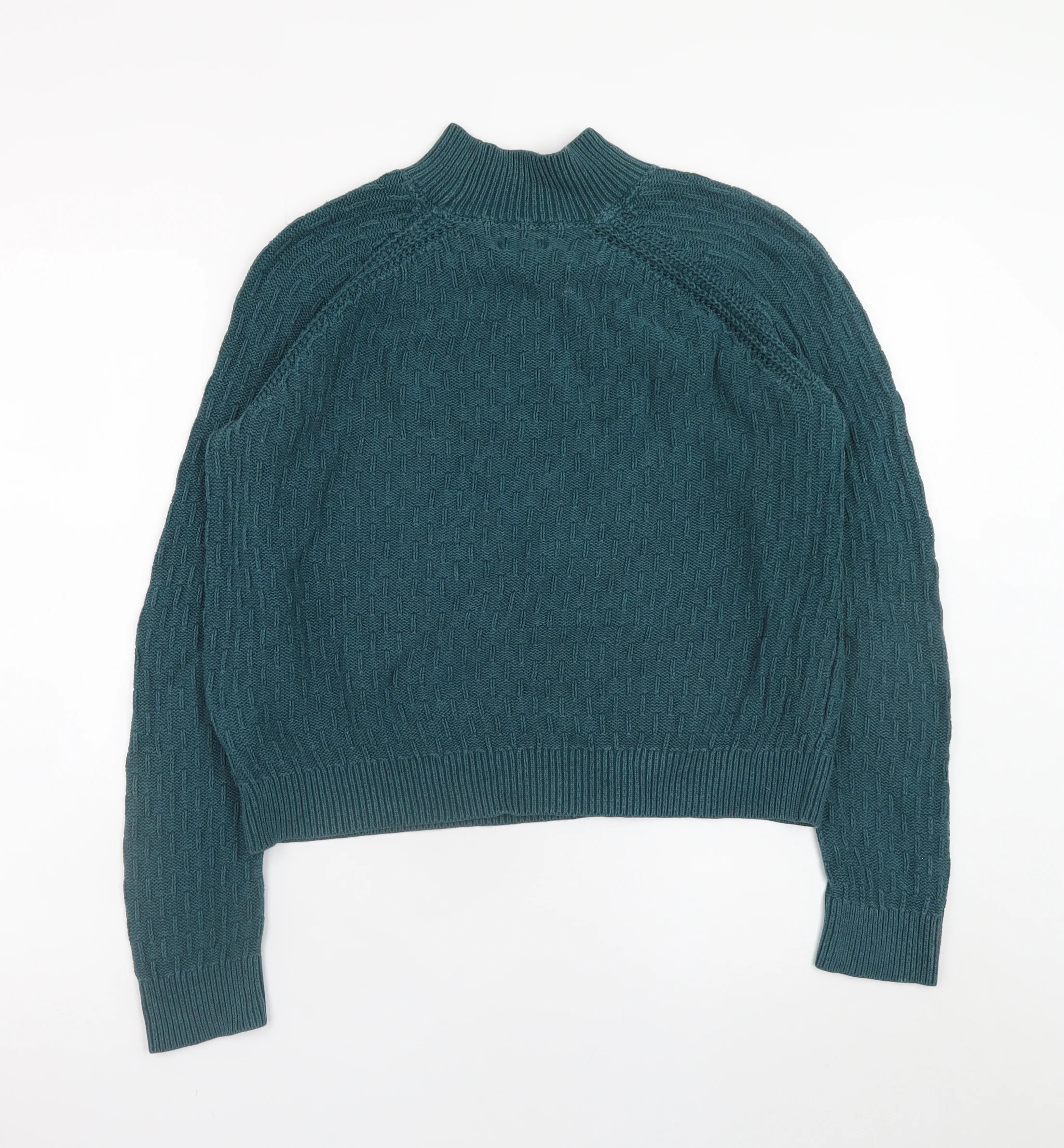 Fat Face Women's Green Cotton Mock Neck Jumper UK 8 - Image 3