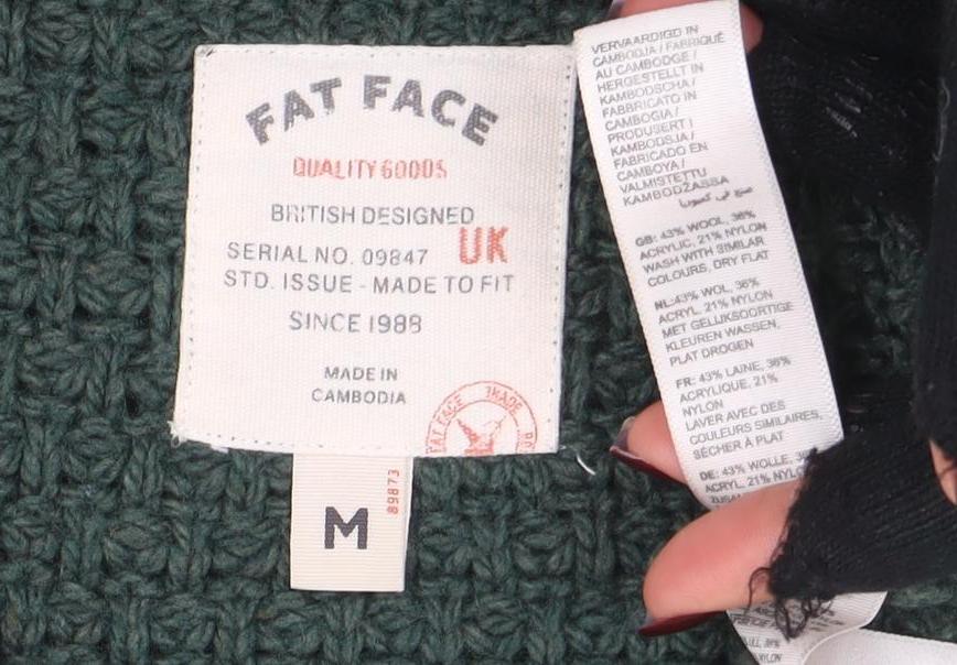Fat Face Women's Green Knit Waffle Jumper Size M Pullover - Image 4