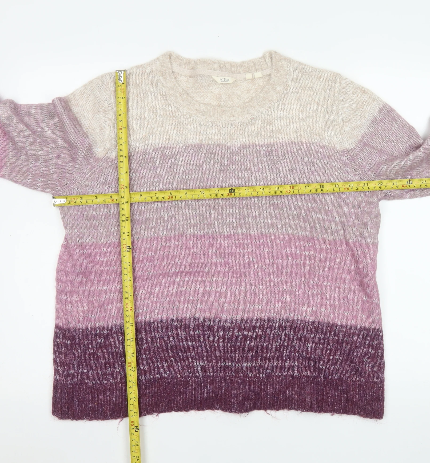 Fat Face Women's Multicoloured Crew Neck Long Sleeve Pullover Jumper Size 16 - Image 2