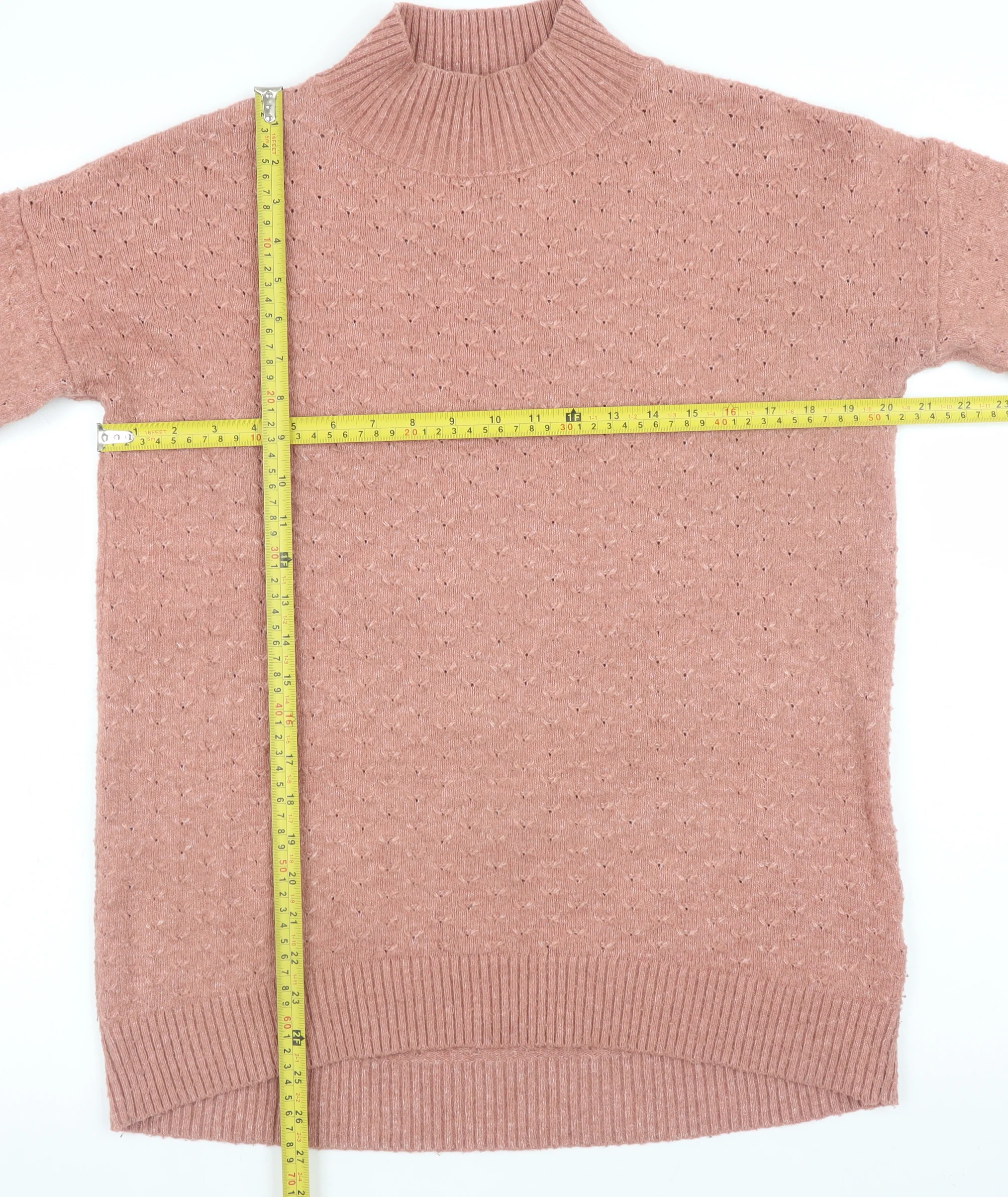 Fat Face Women's Pink Mock Neck Knit Pullover Jumper Size 8 - Image 2