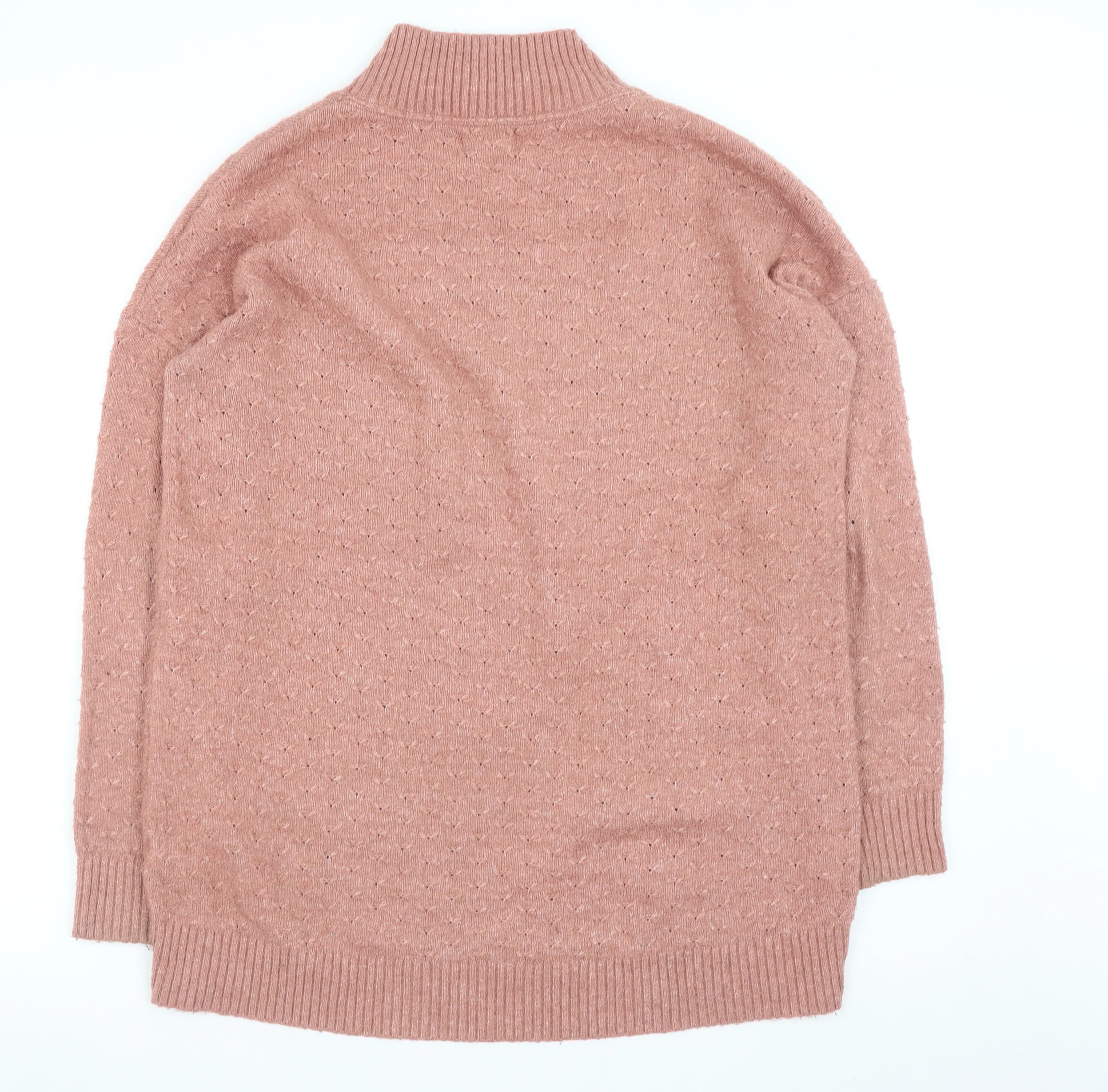 Fat Face Women's Pink Mock Neck Knit Pullover Jumper Size 8 - Image 3