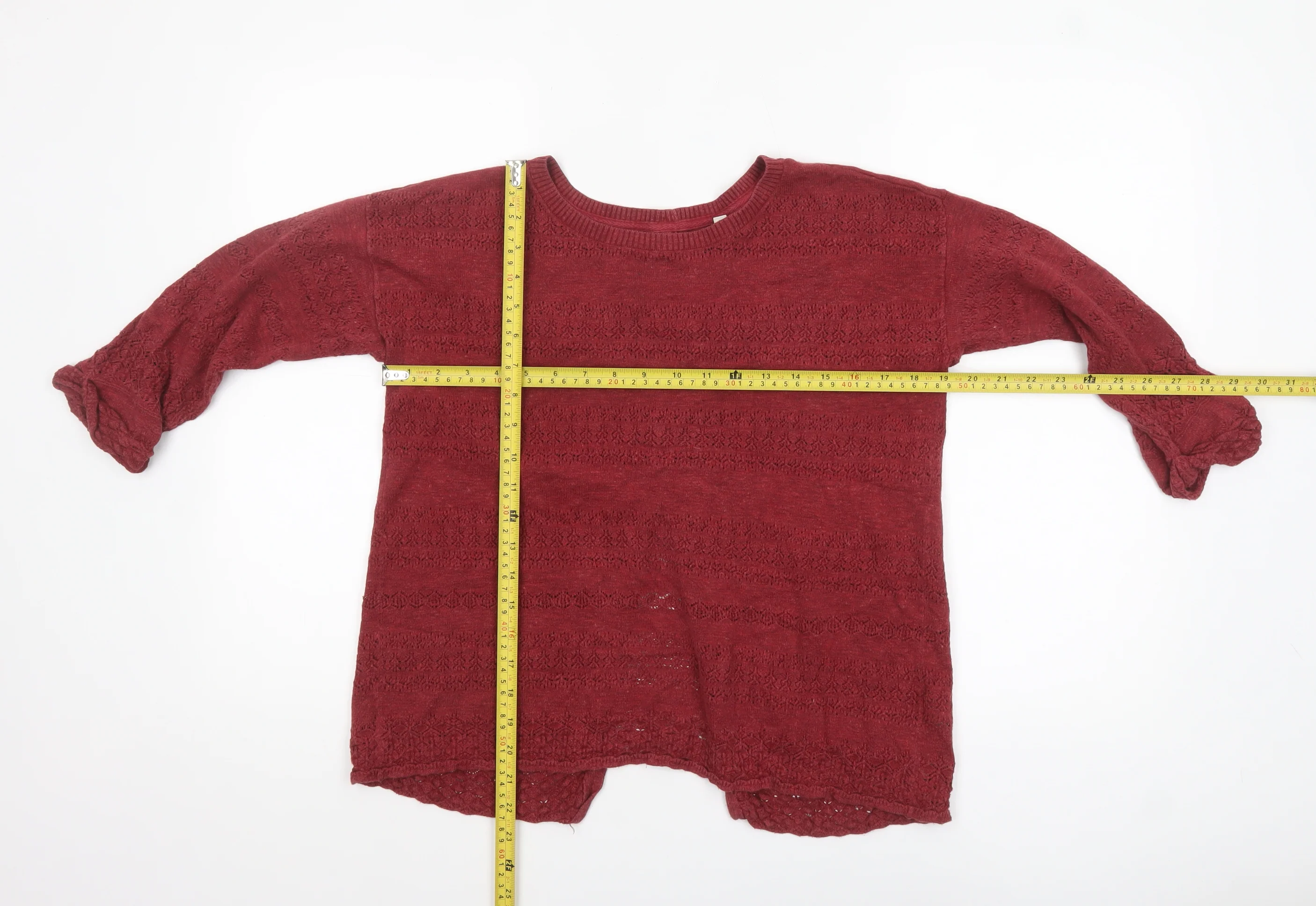 Fat Face Women's Red Cotton Knit Jumper Size 8 Crew Neck - Image 2