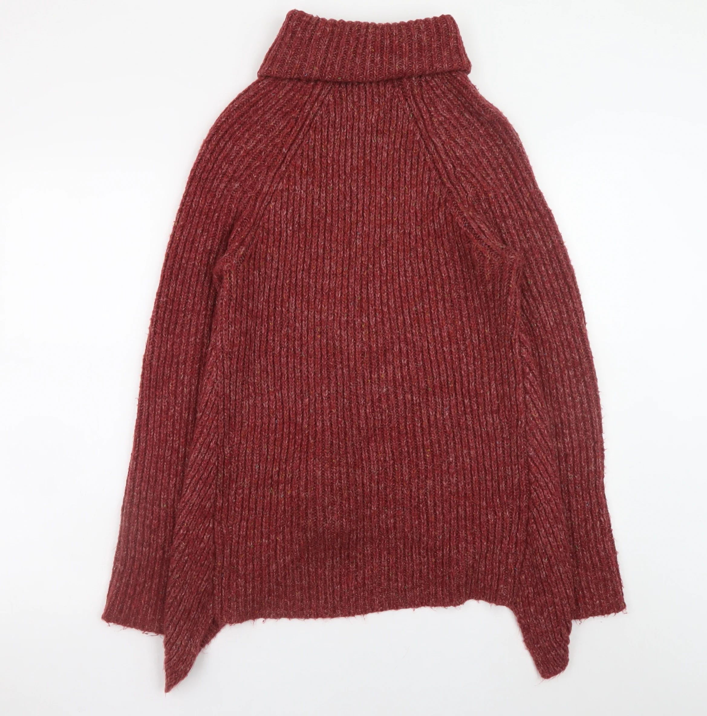 Fat Face Womens Red Roll Neck Jumper UK 6 Wool Blend Knit Pullover - Image 3