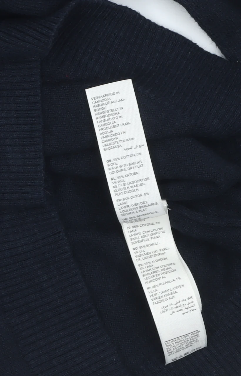 FatFace Boys Navy & Rust Striped Jumper Crew Neck 6-7 Years Cotton Wool - Image 4